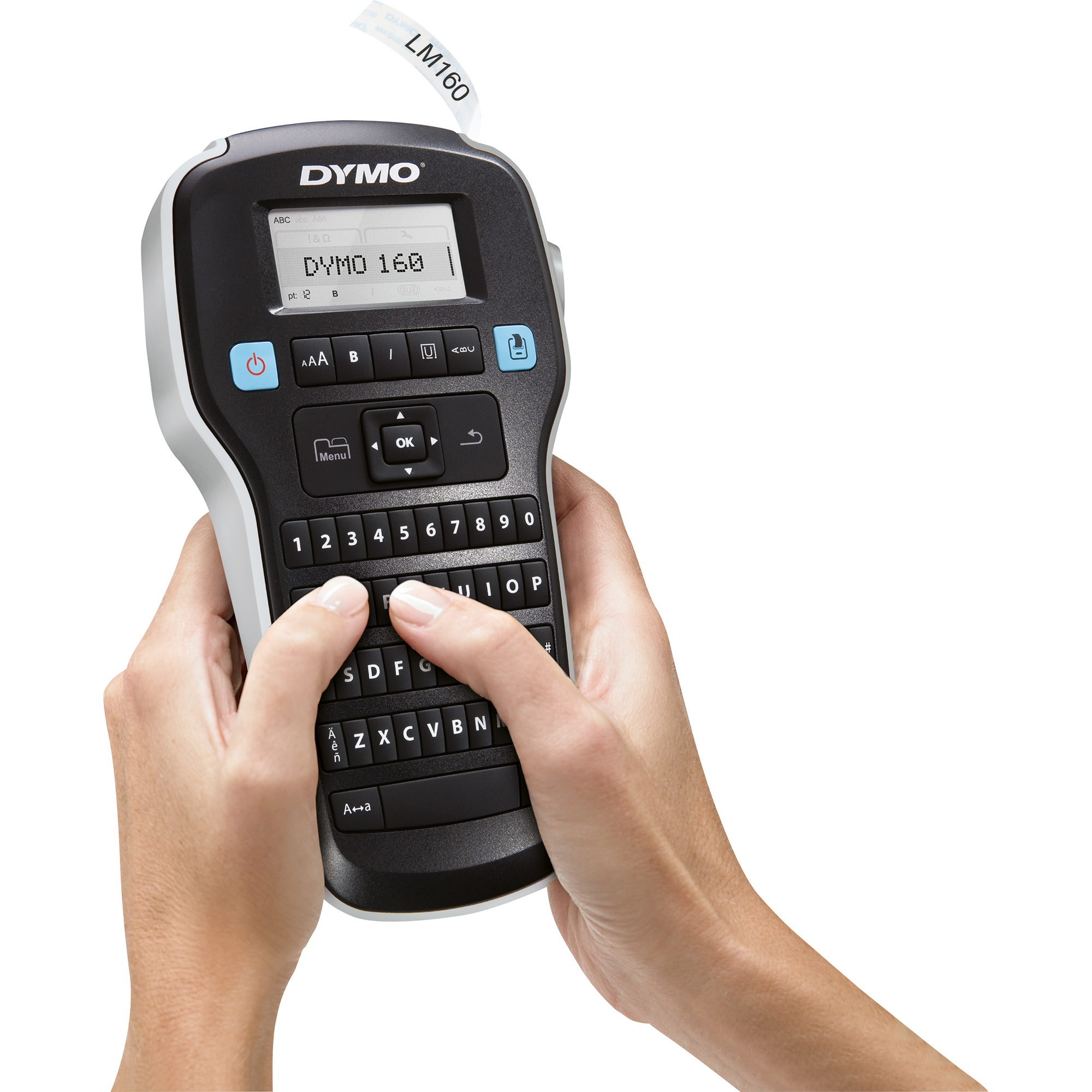 DYMO® Beschriftungsgerät LabelManager™ 160 1 Display-Zeile 6 Schriftgrößen 2 Druckzeilen inkl. D1-Starter-Schriftbandkassette (12 mm x 3 m, schwarz auf weiß)