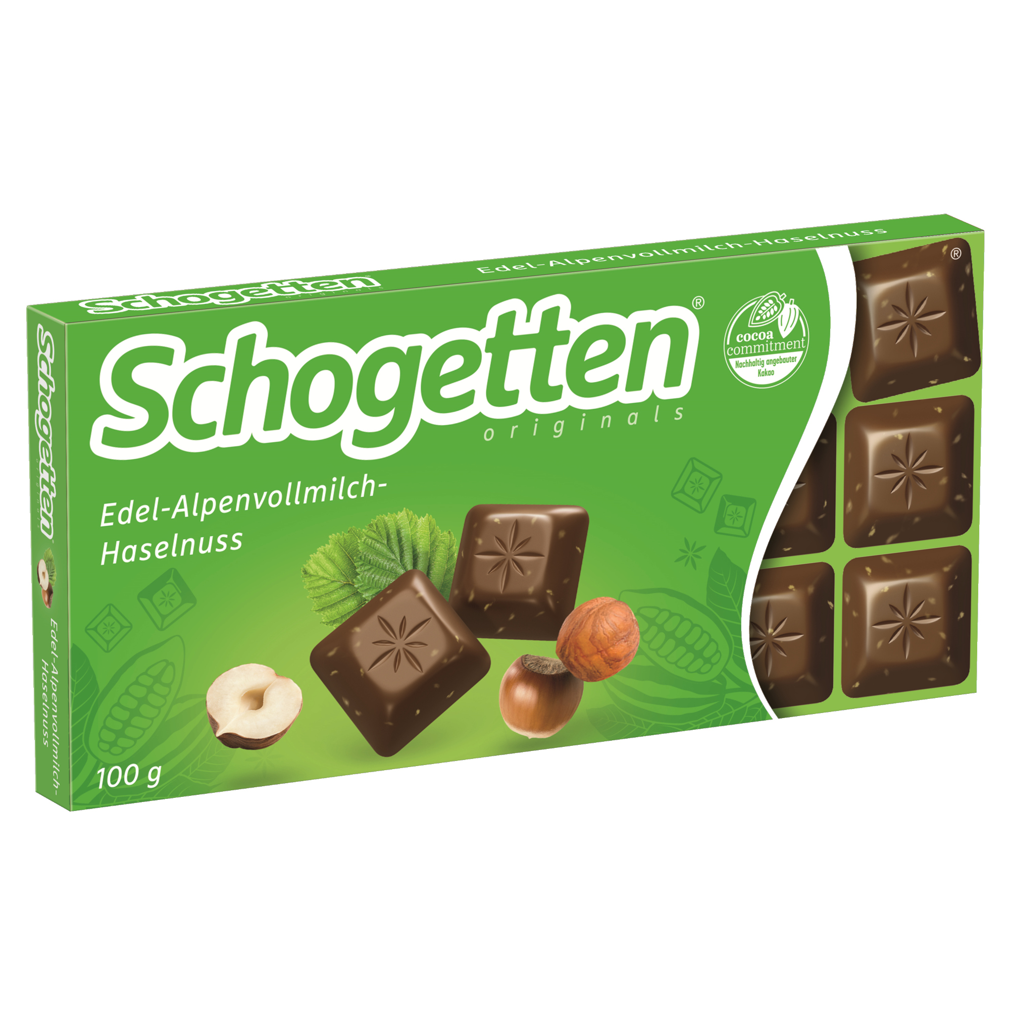 Schogetten Schokolade Edel-Alpenvollmilch-Haselnuss 100 g/Pack.