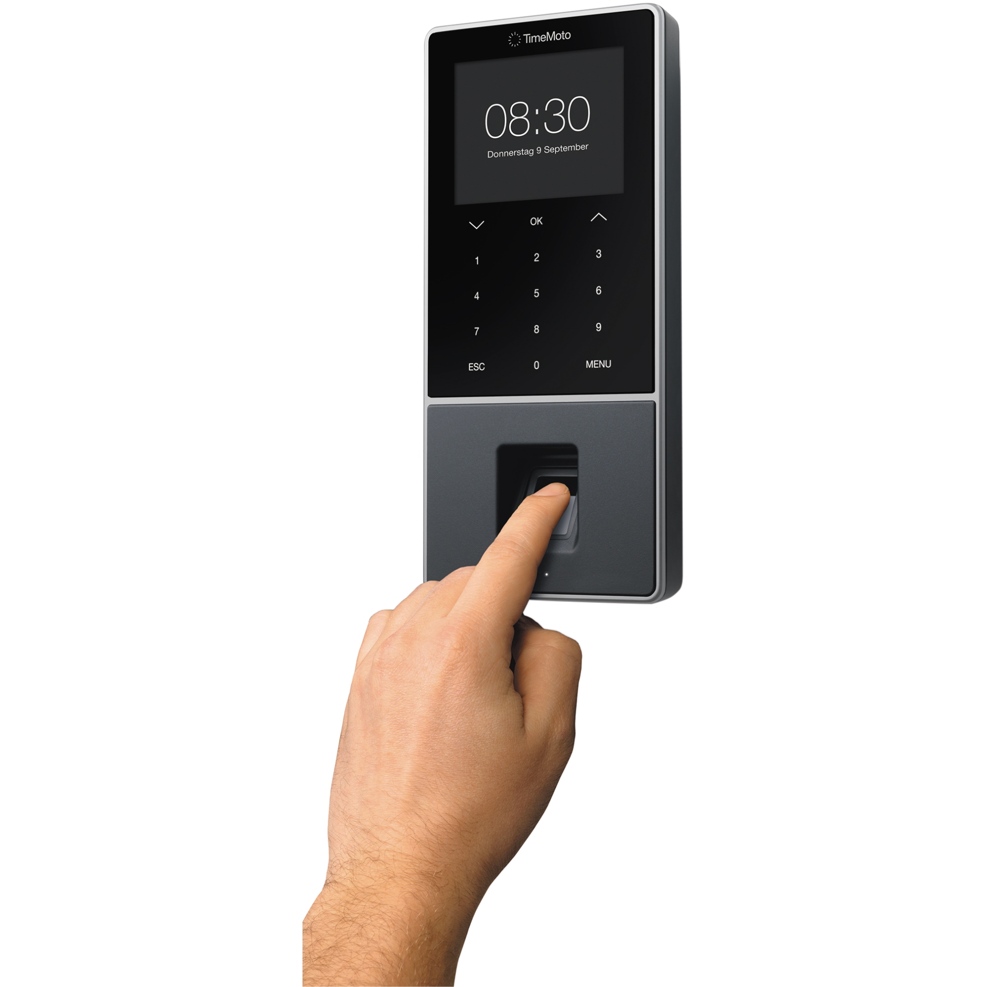 TIMEMOTO Zeiterfassungssystem TM-828 SC 9,95 x 21,5 x 4,43 cm (B x H x T) RFID-Sensor Windows® universell LAN, WiFi, USB-Host
