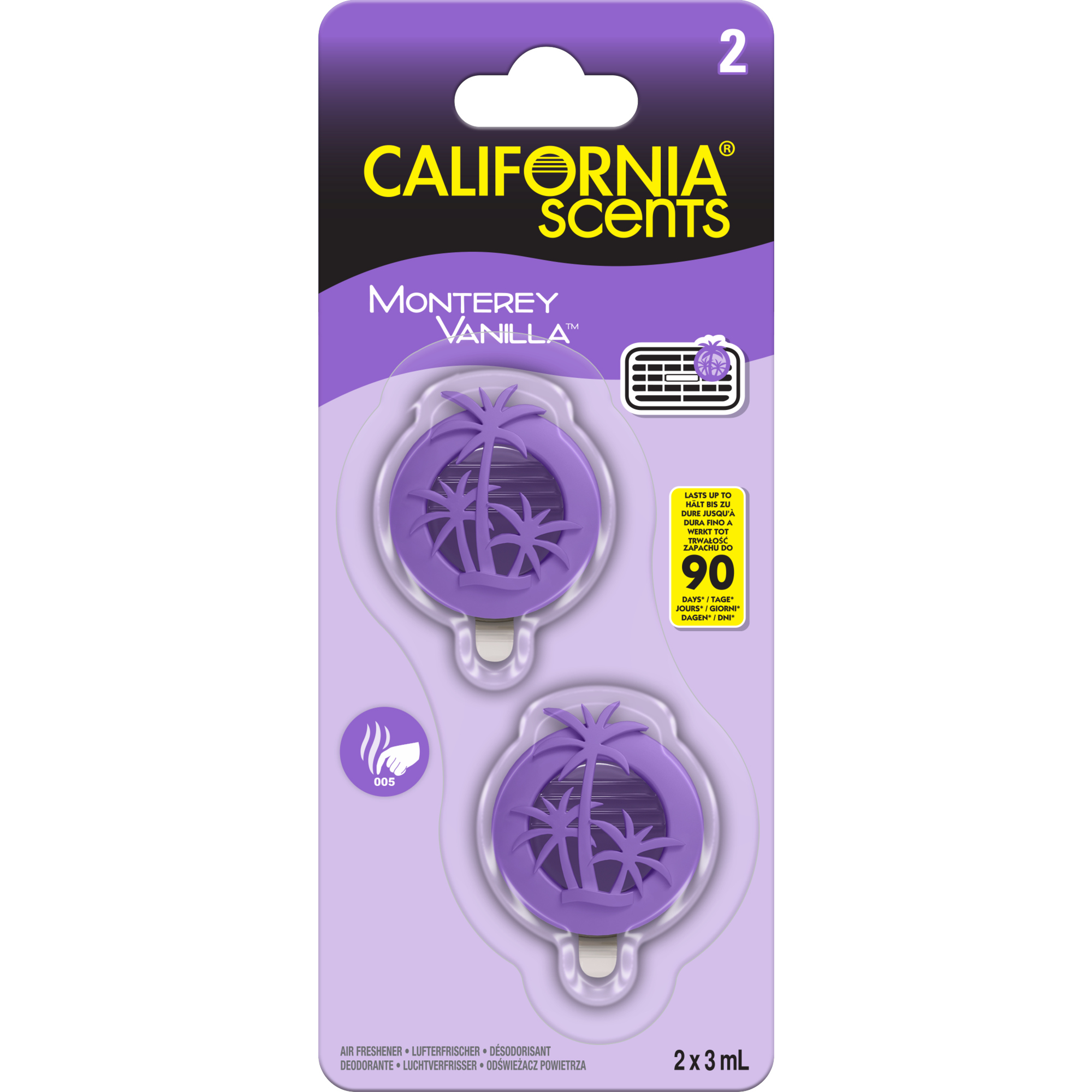 CALIFORNIA SCENTS Lufterfrischer Monterey Vanilla 2 St./Pack.