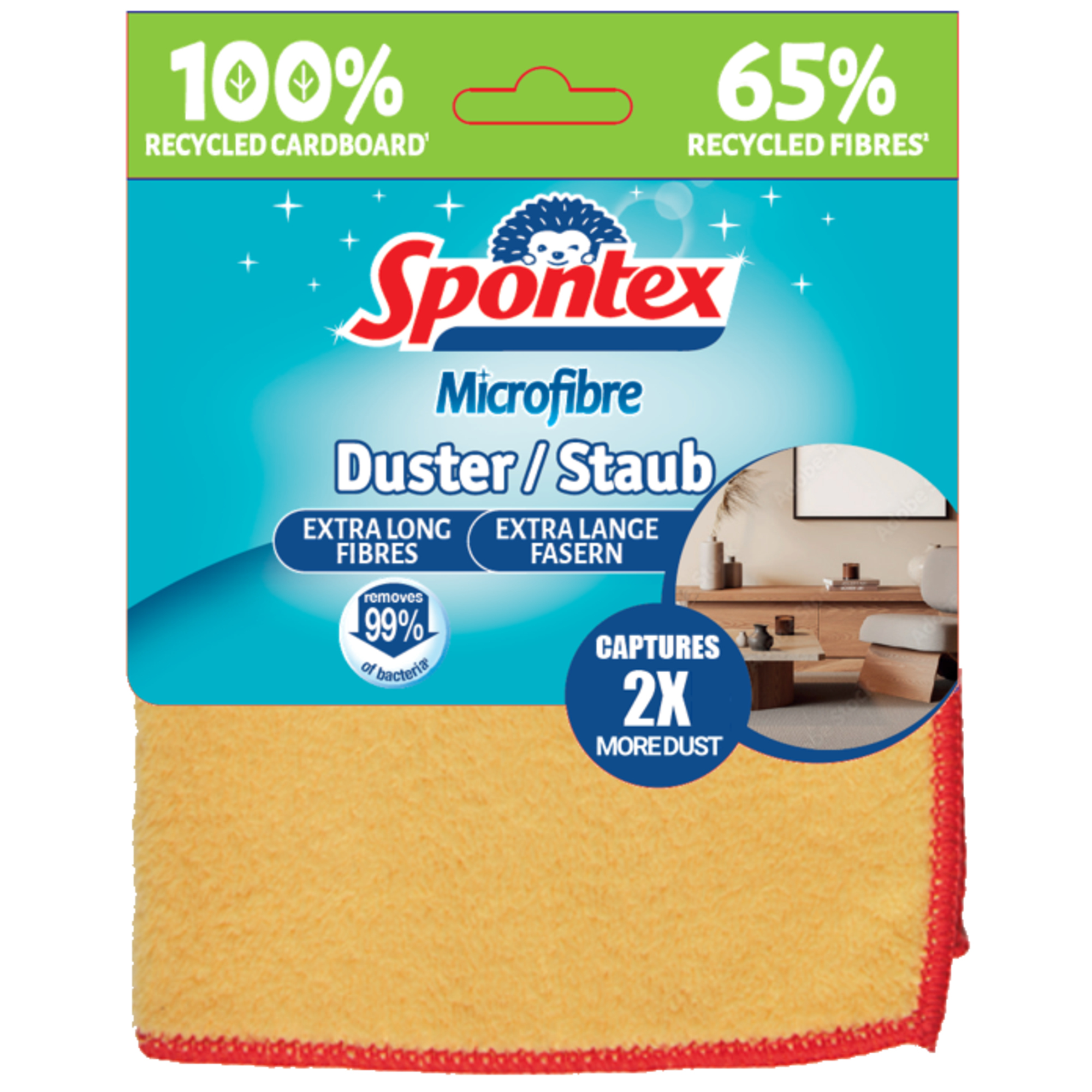 Spontex Microfasertücher 15 x 20 cm (B x L) 100 % Polyester gelb