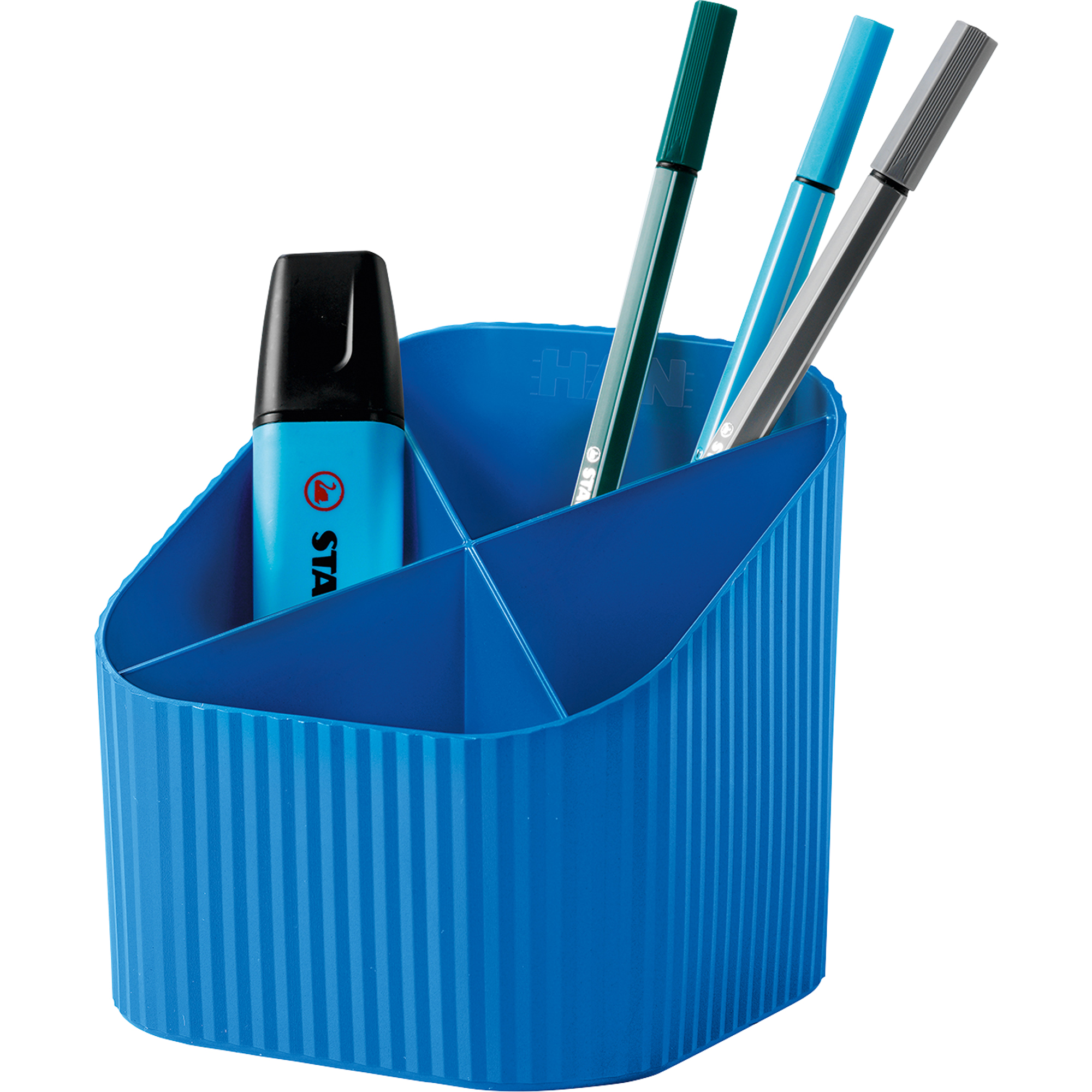 HAN Stifteköcher Re-X-LOOP 11,1 x 10,5 x 11,1 cm (B x H x T) Polypropylen, 100 % recycelt blau