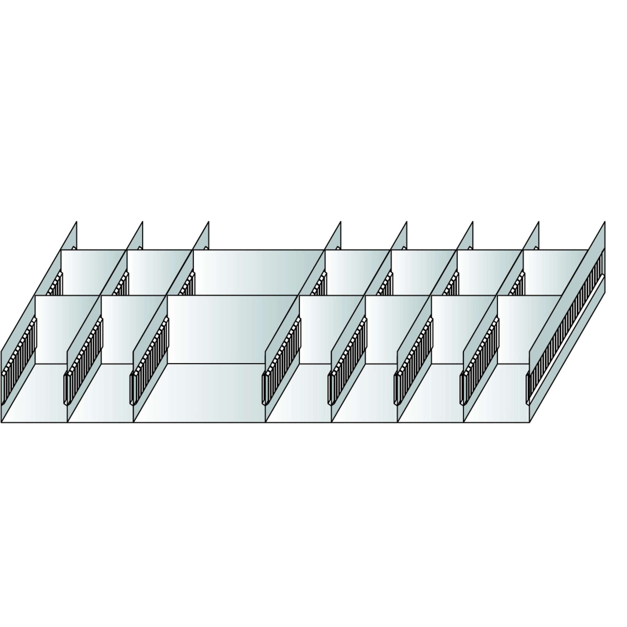 SCHULTE Schubladenteiler Aluminium Aluminium