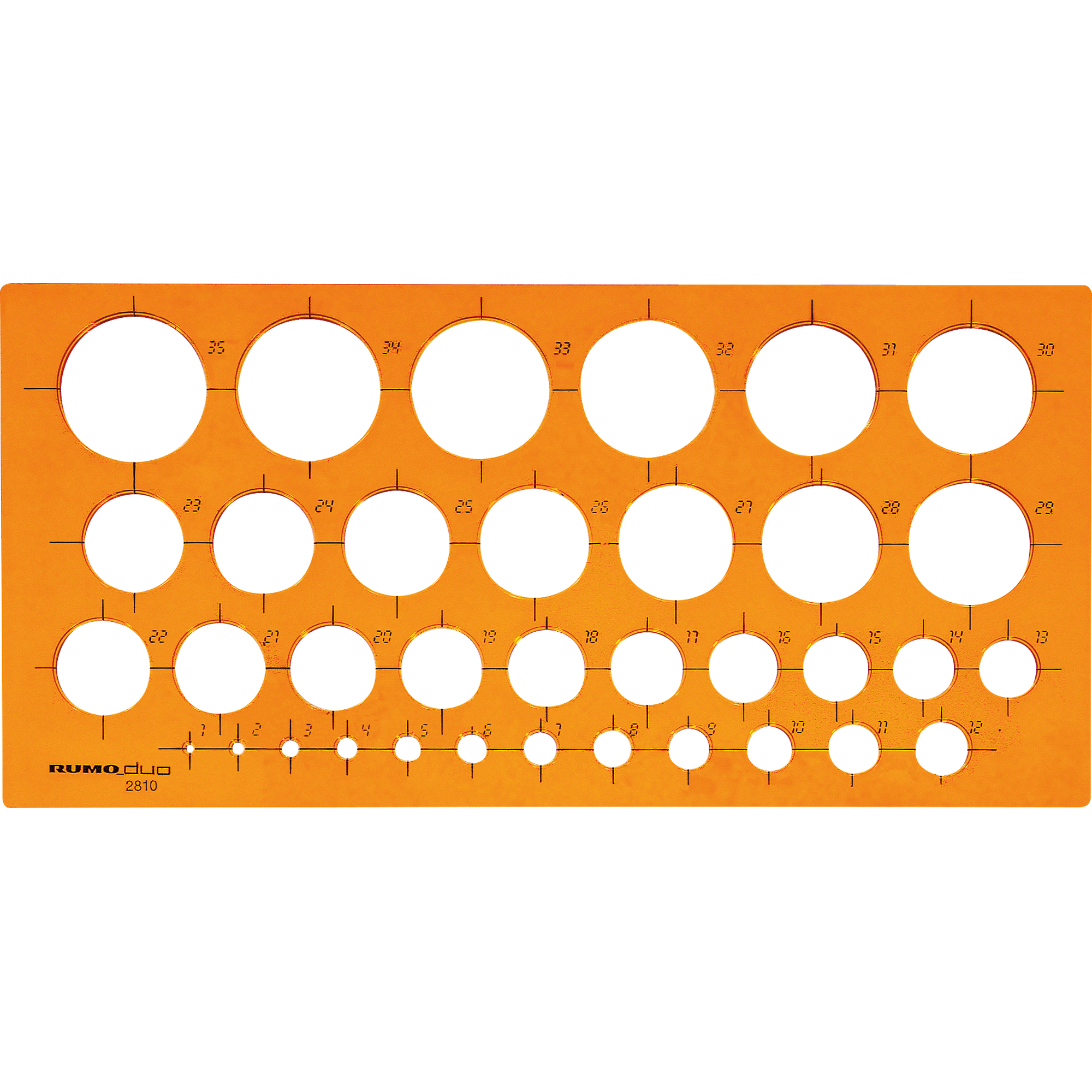 RUMOLD Zeichenschablone 27 x 13 cm (B x H) Kunststoff transparent orange