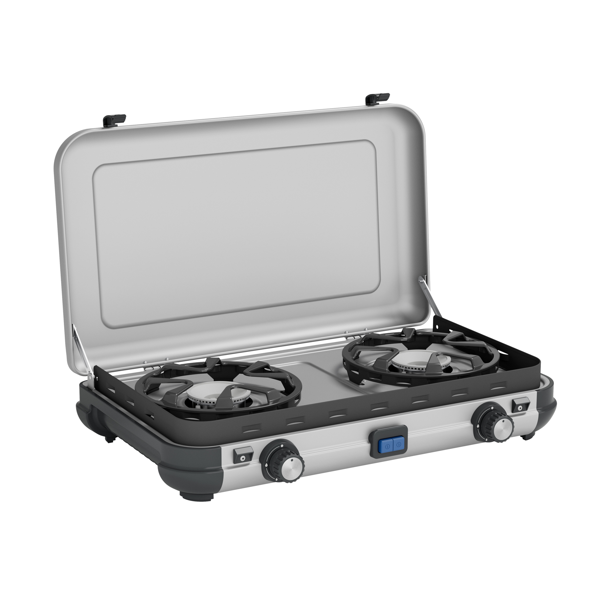 CAMPINGAZ Campingkocher Camping Kitchen 2 MAXI offen: 53 x 38,8 x 40 cm, geschlossen: 53 x 10,8 x 36 cm (B x H x T) 2 x 130 g/h Piezo erlaubter Topfdurchmesser: 28 cm Stahl, lackiert