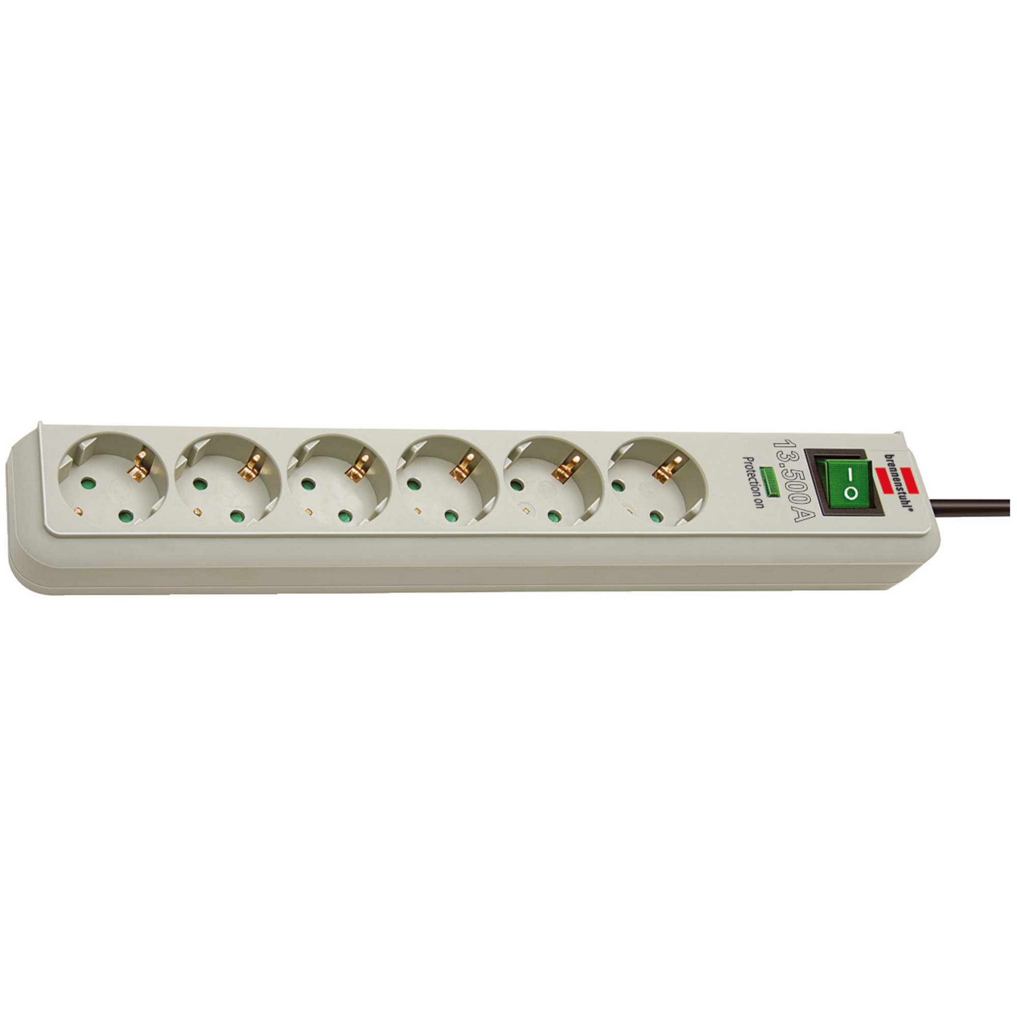 brennenstuhl® Steckdosenleiste Eco-Line 6 Steckdosen PC-grau