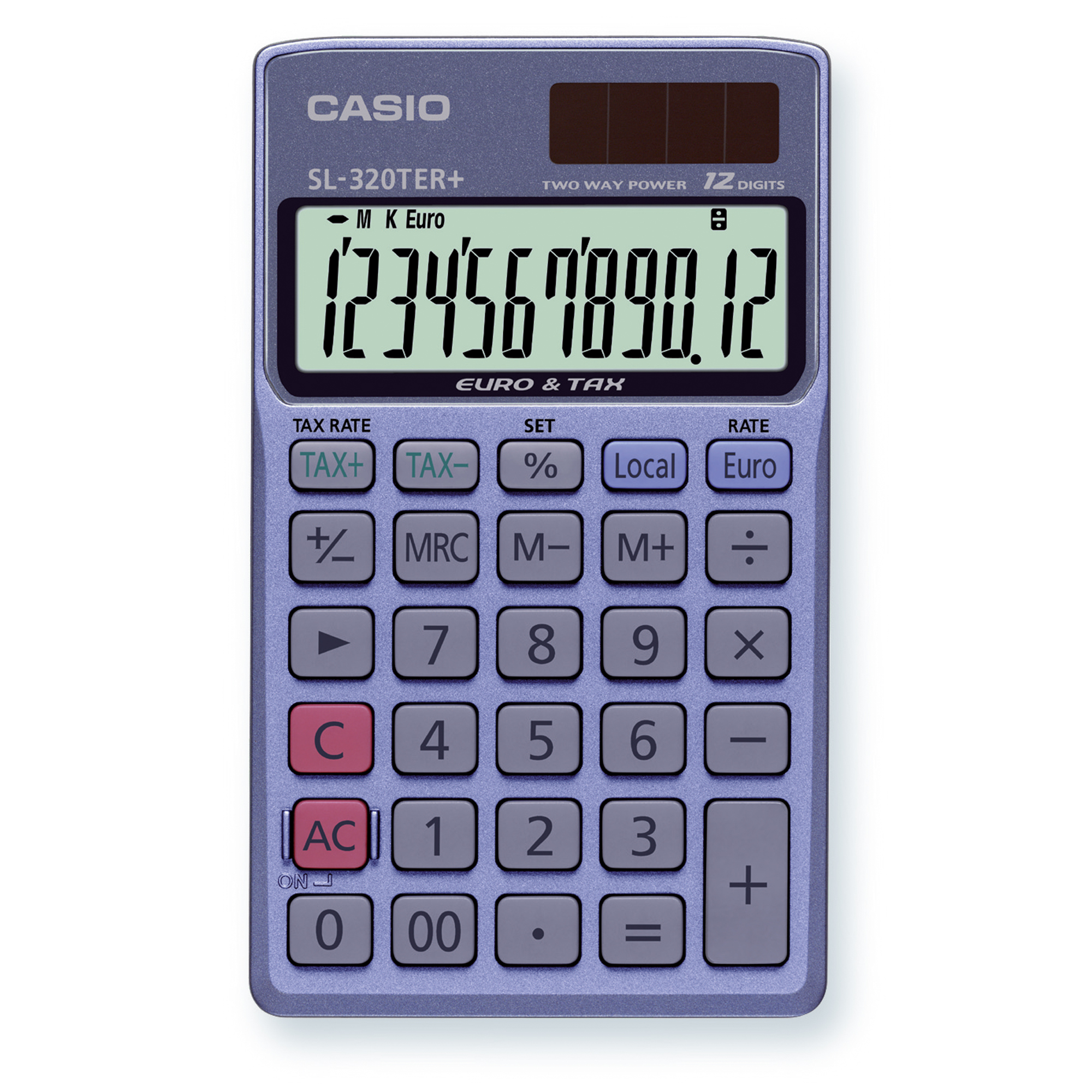CASIO® Taschenrechner SL-320TER+ 1 x 12-stellig blau Batterie, Solar-Energie