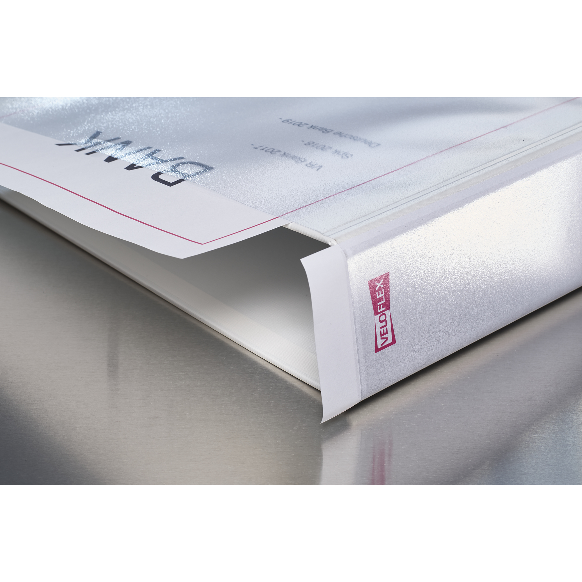 Veloflex Präsentationsringbuch VELODUR® 20mm DIN A4 4 Ringe, Rundmechanik Pappe weiß