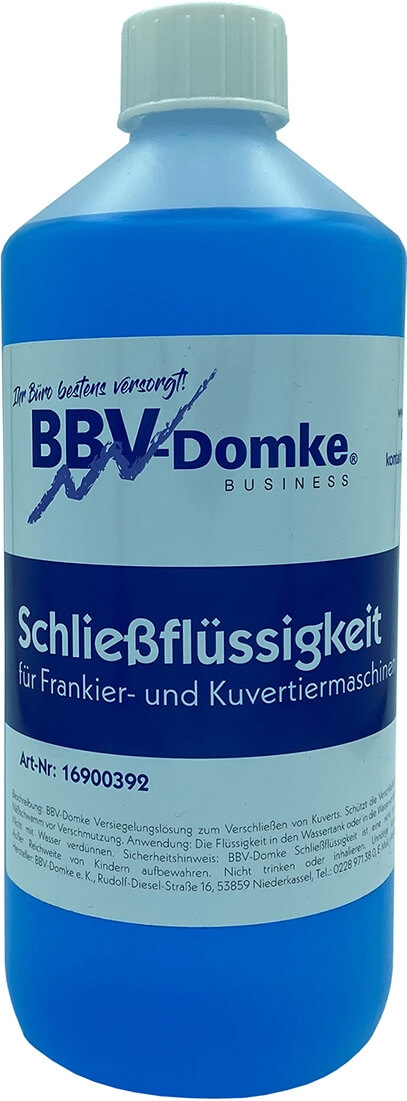 BBV-Domke Schließflüssigkeit für effizientes Kuvertieren, 1 Liter