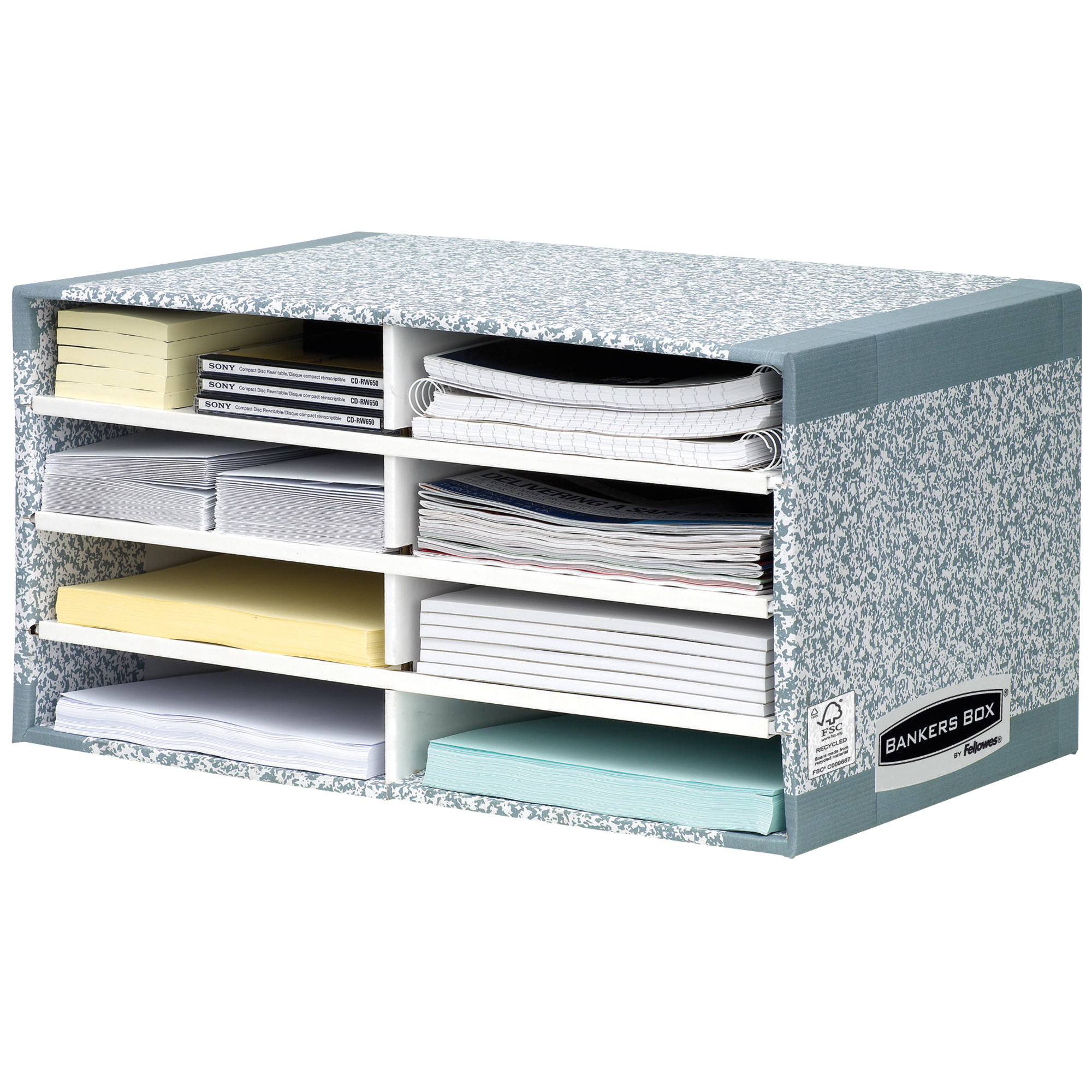 Bankers Box® Briefablage System DIN A4 Karton, 100 % recycelt Farbe: grau/weiß