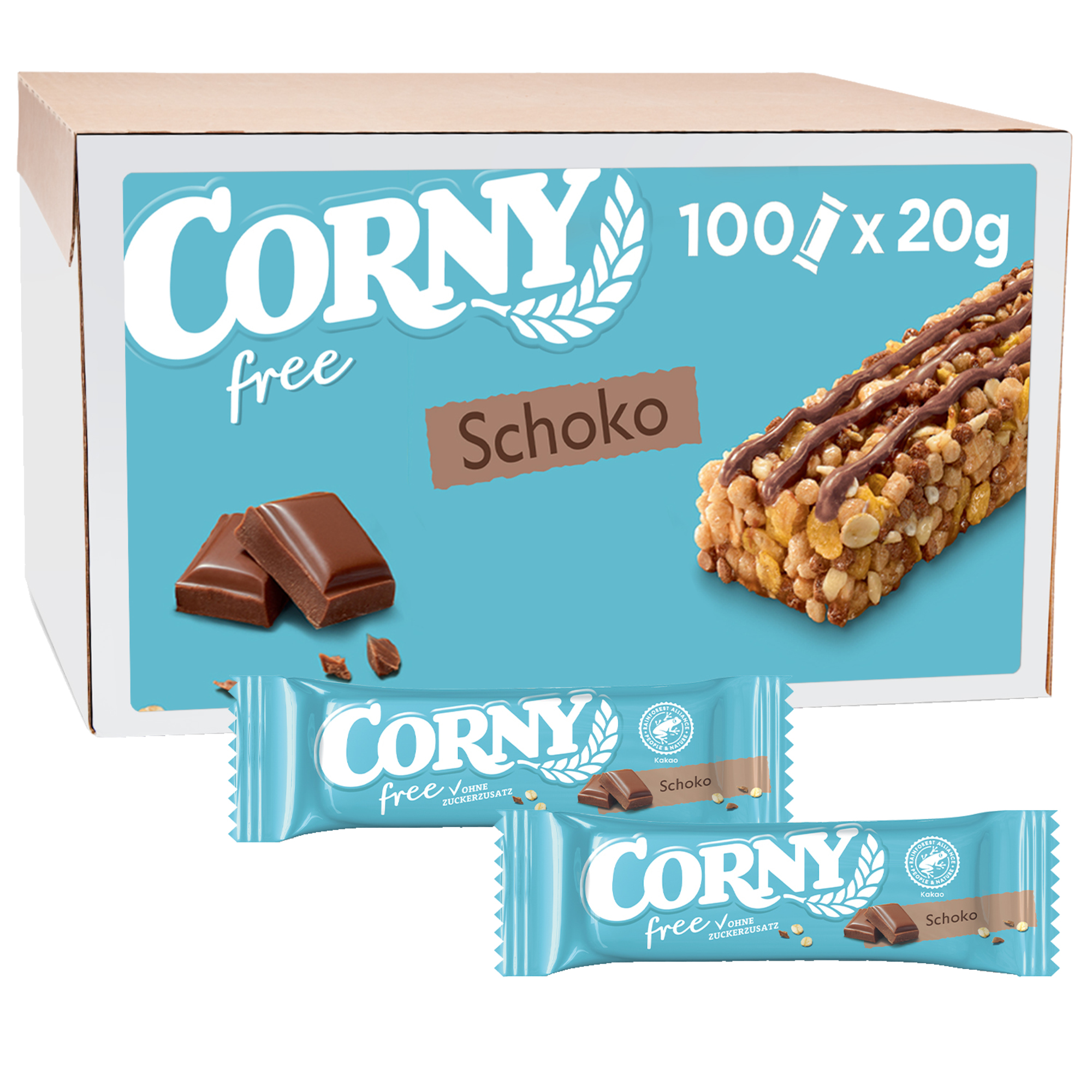 Corny Müsliriegel free ohne Zucker Schoko 100 x 20 g/Pack.