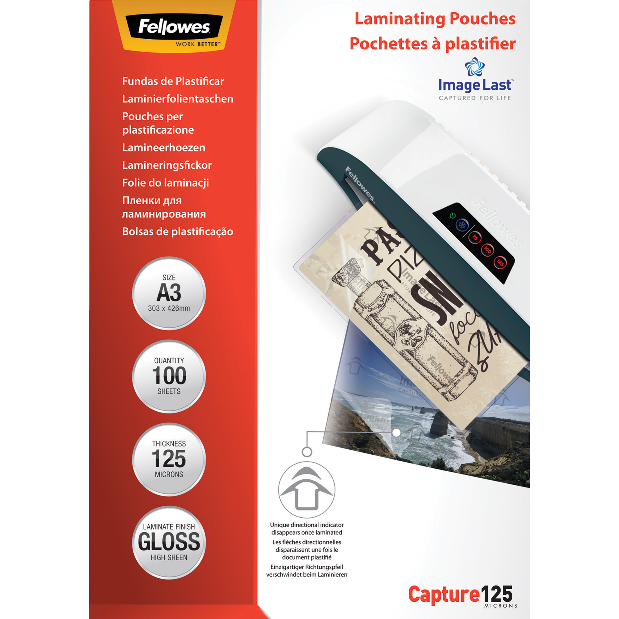 Fellowes® Laminierfolie ImageLast™ Capture 125 297 x 420 mm (B x H) DIN A3 125µm glänzend 100 St./Pack.