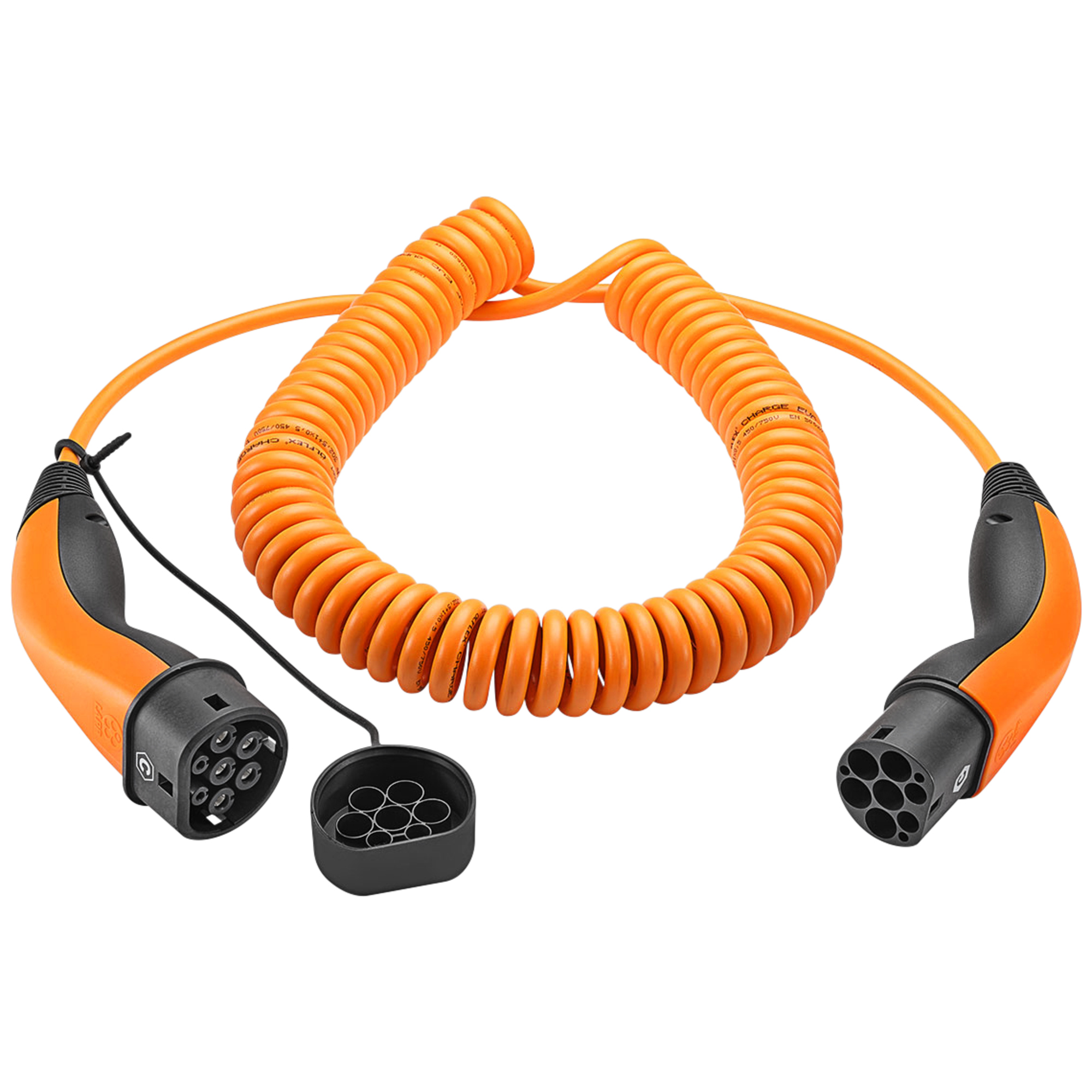 LAPP Ladekabel Elektroauto Spiral Plug-in-Hybrid (PHEV) und batterieelektrische Fahrzeuge (BEV) Abdeckkappe (Kupplung) 11 kW 5m