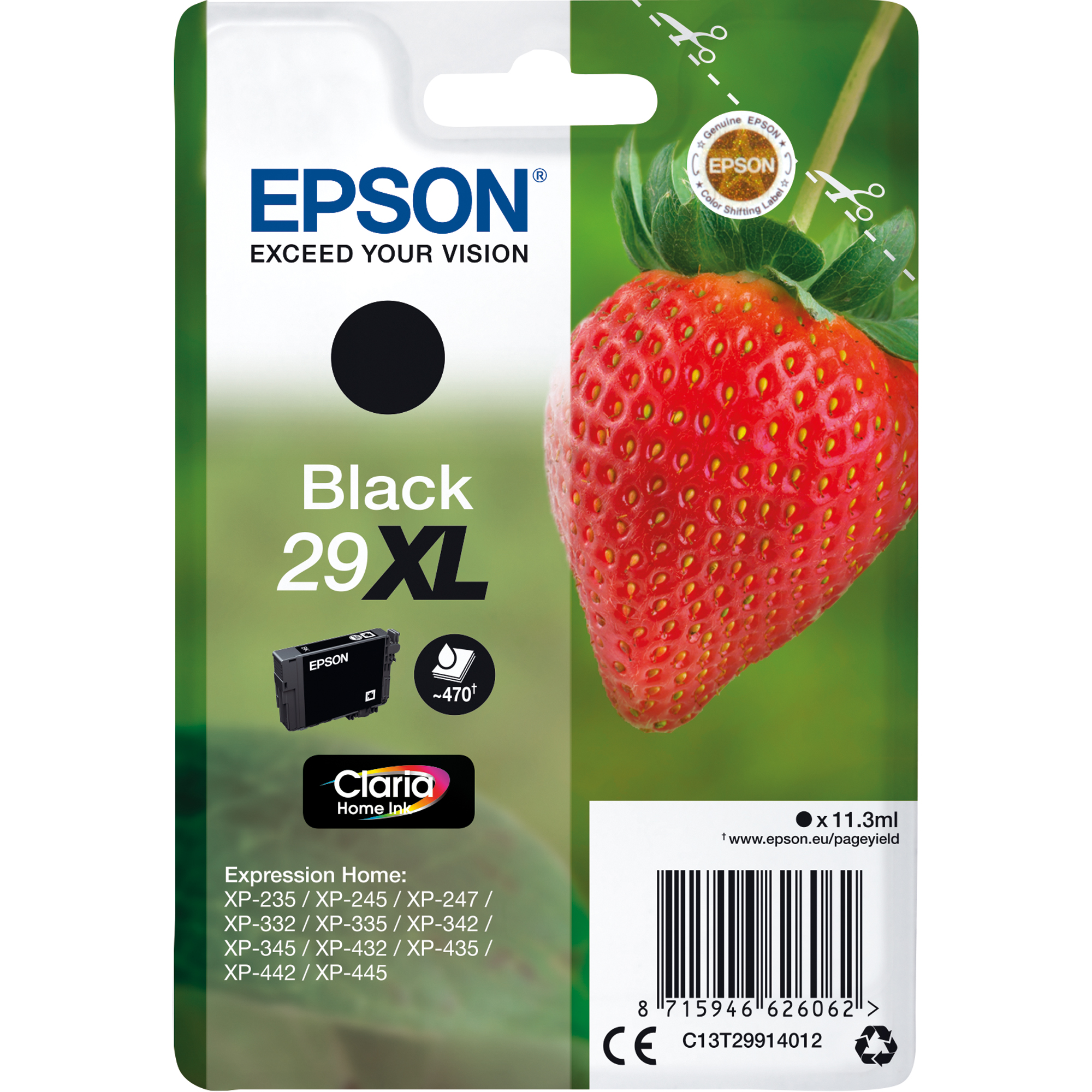 Epson Tintenpatrone Originalzubehör 29XL ca. 470 Seiten schwarz 11,3ml
