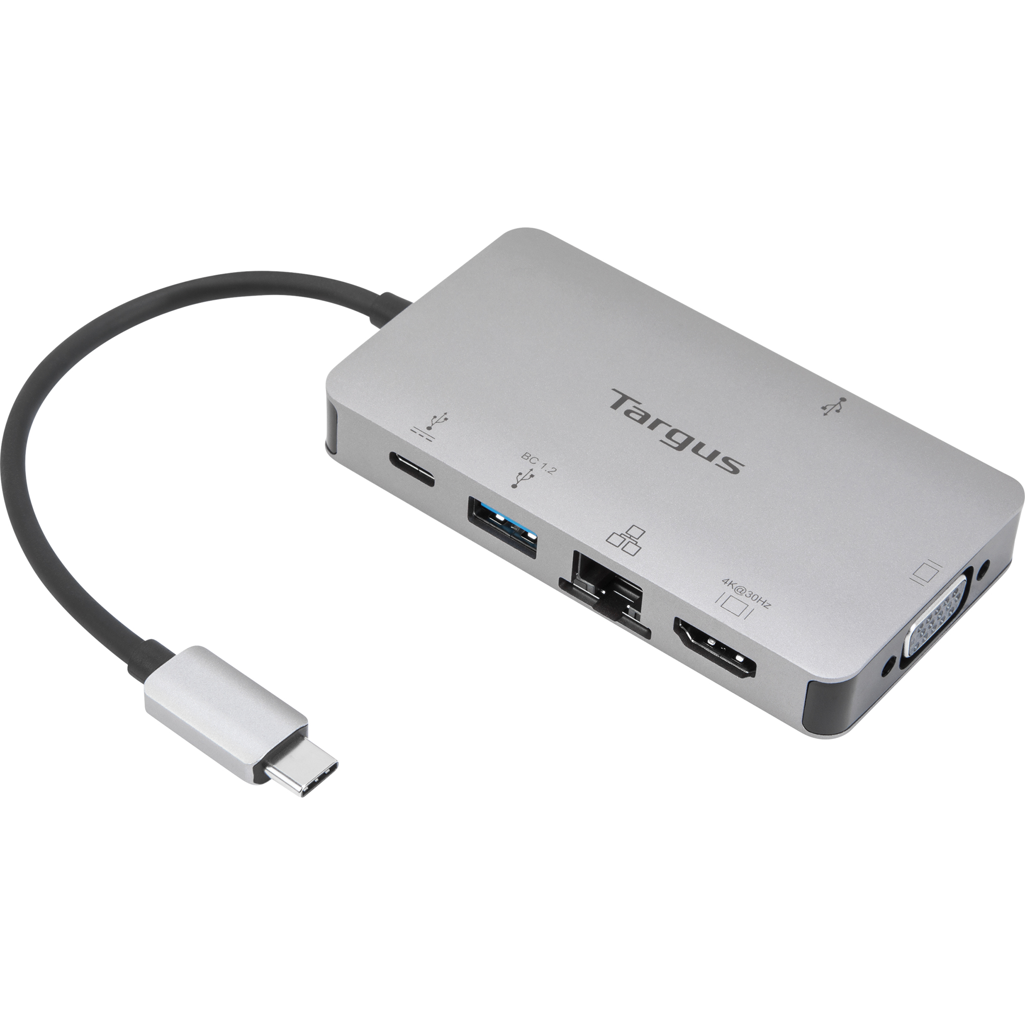 Targus Dockingstation 5,2 x 1,4 x 9,5 cm (B x H x T) Netzbetrieb, USB 1 x USB-C 3.2 Gen 1 (Power Delivery), 1 x USB-A 3.2 Gen 1 (Schnellladefunktion), 1 x USB-A 3.2 Gen 1, 1 x HDMI, 1 x VGA, 1 x RJ-45