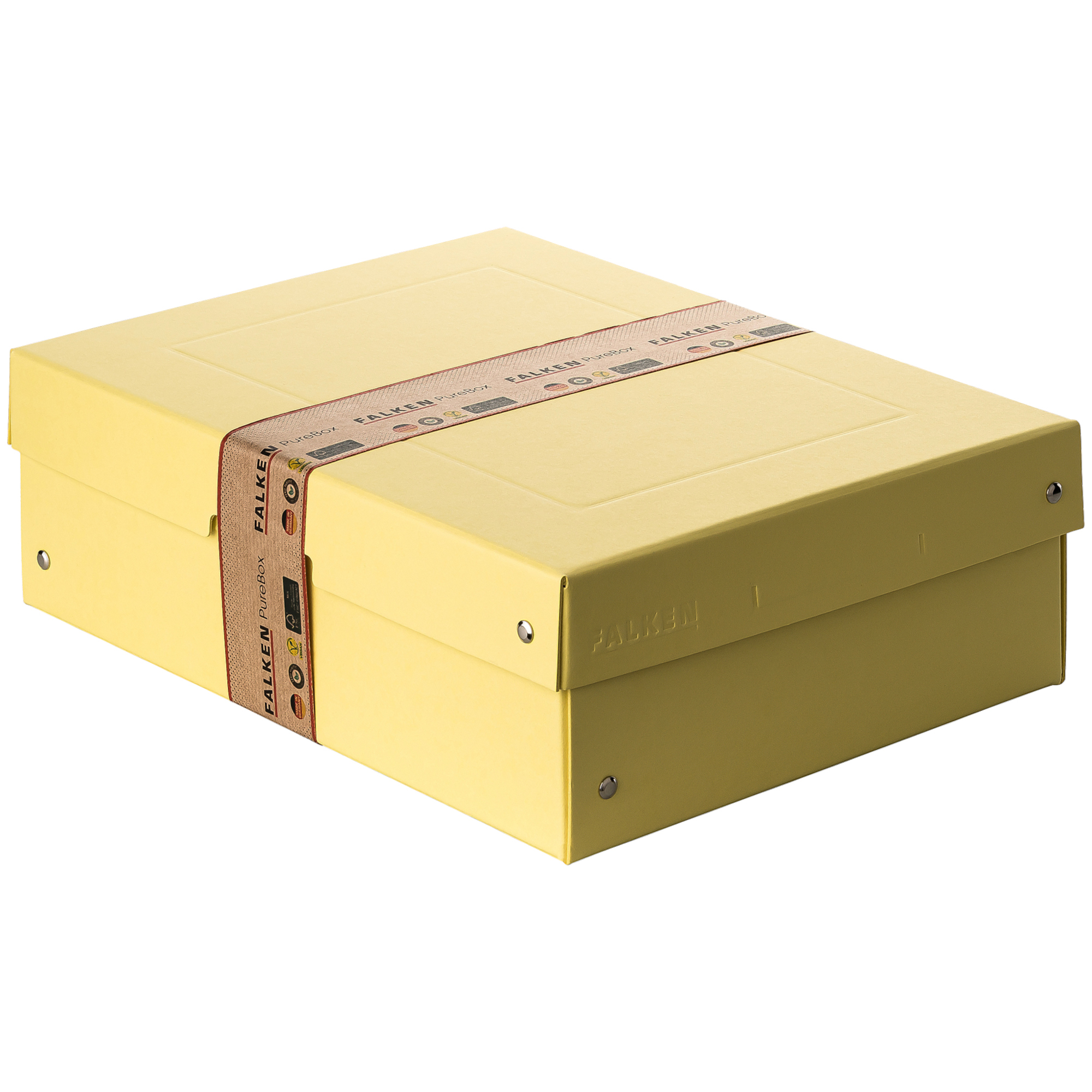 Falken Aufbewahrungsbox PureBox Pastell 24 x 10 x 32 cm (B x H x T) DIN A4 Pappe pastellgelb