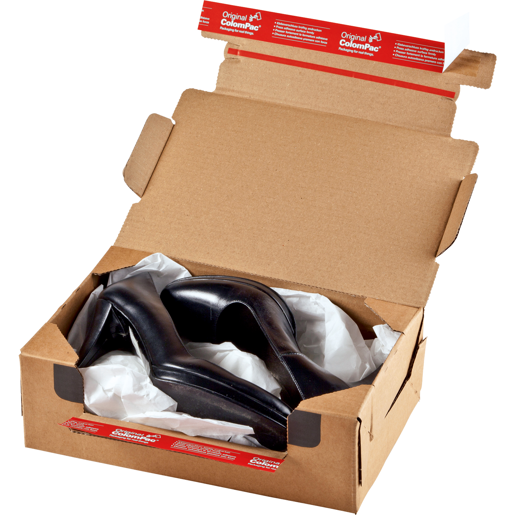ColomPac® Versandkarton Return® Box M Innenmaße: 28,2 x 14 x 19,1 cm (B x H x T) Außenmaße: 30 x 15 x 20 cm (B x H x T) Kraftliner Wellpappe braun