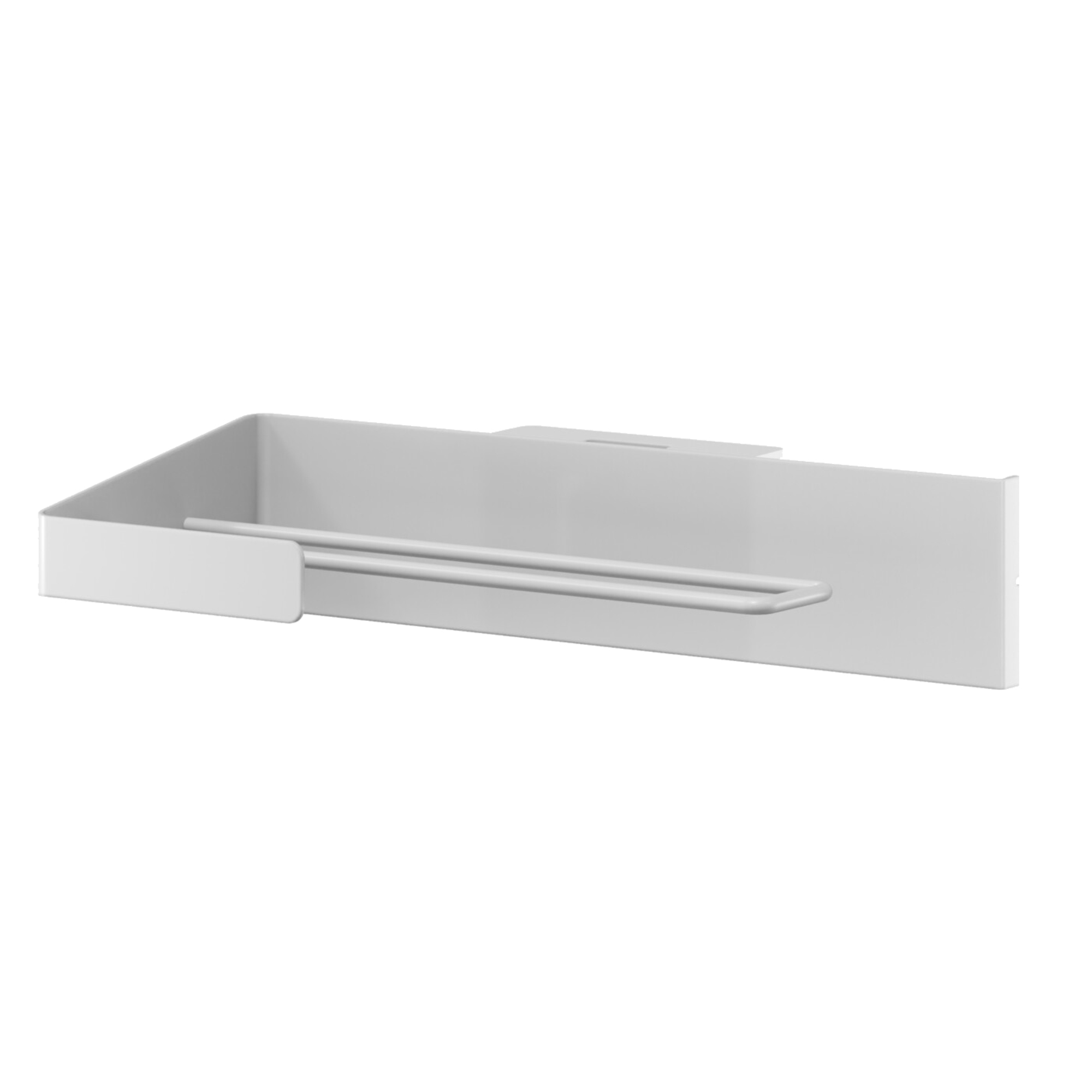 tesa® Küchenrollenhalter KITCHEN 14,5 x 6 x 26,5 cm (B x H x L) inkl. je 1 x Einzeladapter, Halter für horizontale Anwendung, tesa® Power.Kit Adapter, tesa® Klebeapplikator, Anleitung, Wasserwaage, Rändelmutter Metall Farbe: weiß