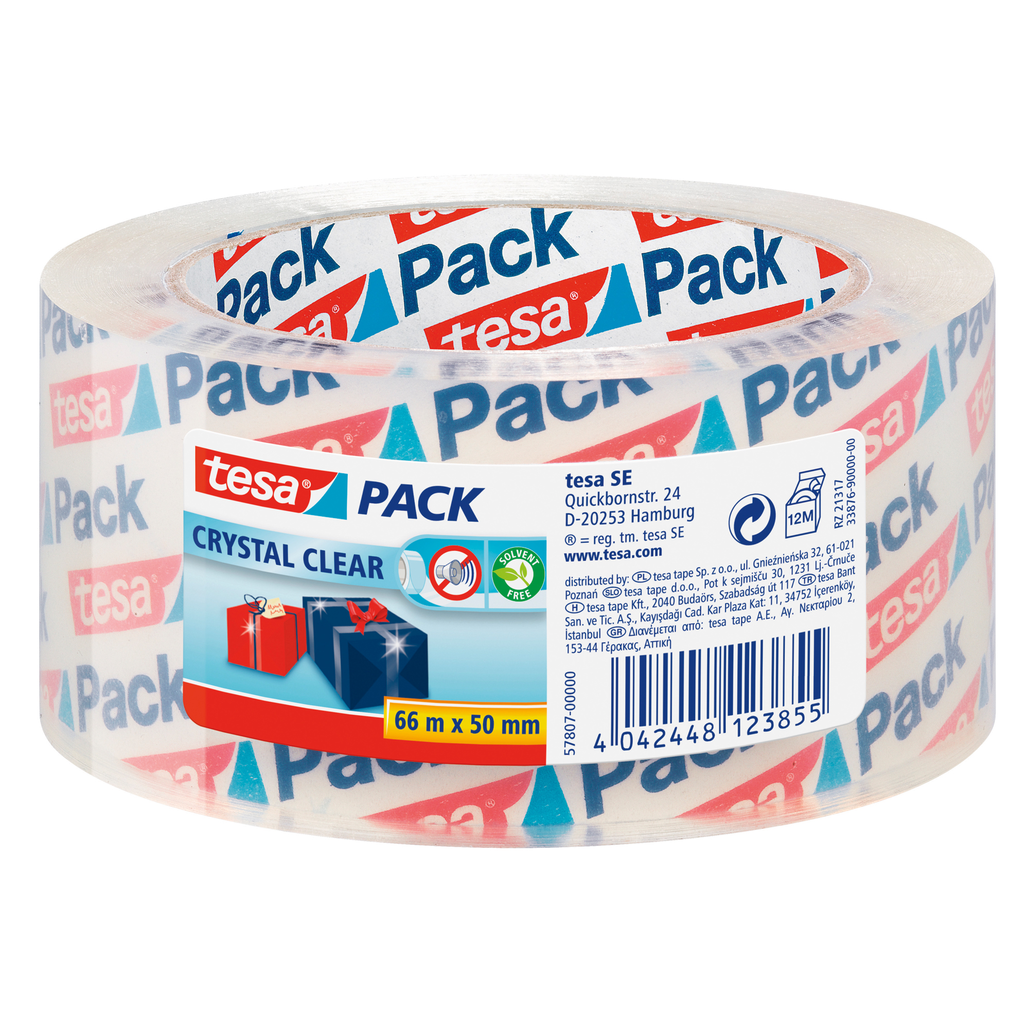 tesa® Packband tesapack® Crystal Clear 50 mm x 66 m (B x L) Acrylat kristallklar