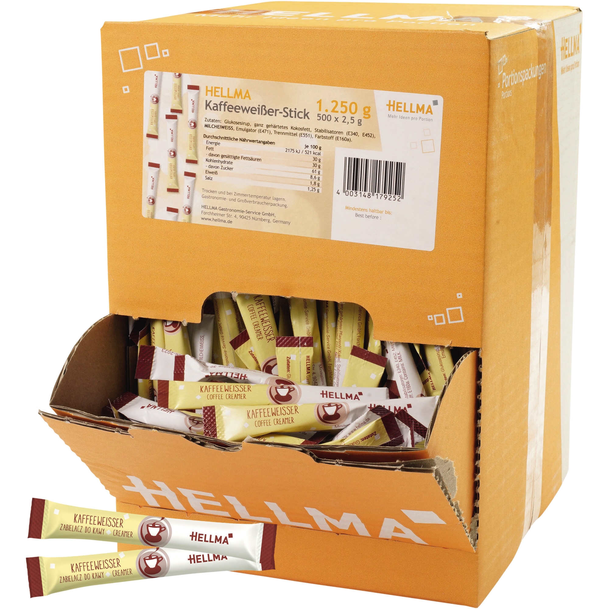 Hellma Kaffeeweißer Stick 500 x 2,5 g/Pack.