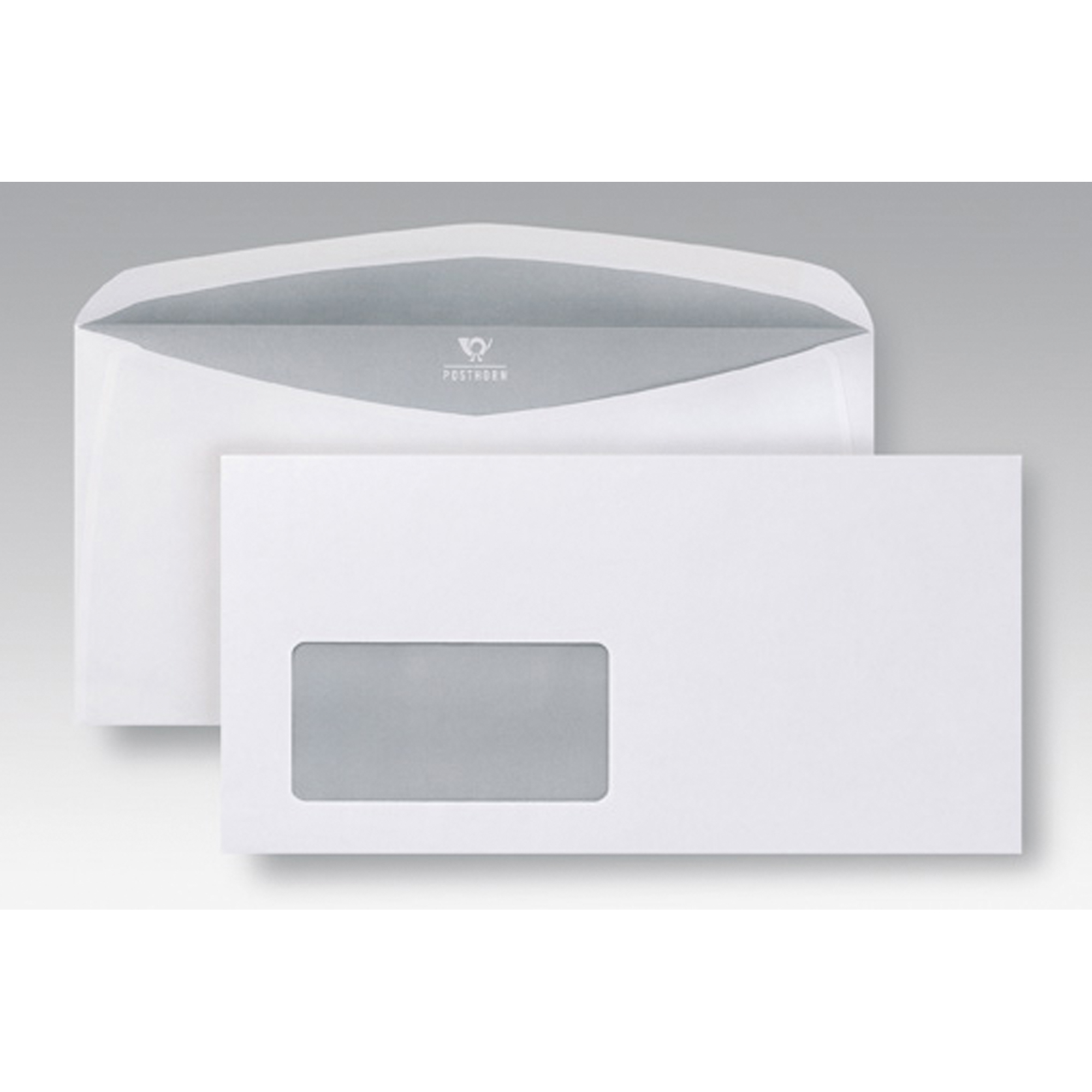 POSTHORN Briefumschlag 2000 DIN C6/C5 229 x 114 mm (B x H) mit gummierter Klappe mit Fenster 80g/m² weiß 1.000 St./Pack.