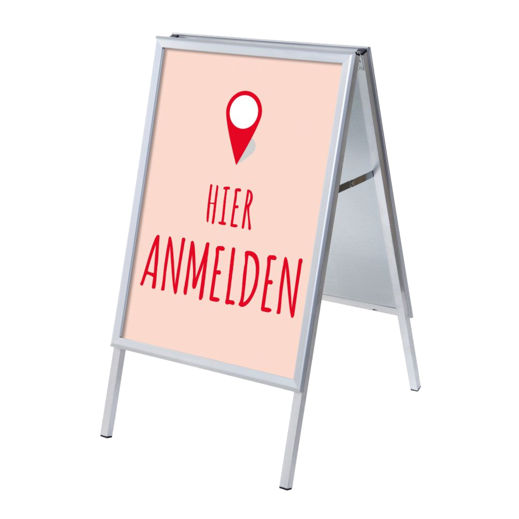 Showdown® Displays Kundenstopper 63,9 x 109,4 x 74,4 cm (B x H x T) DIN A1 Aluminium silber