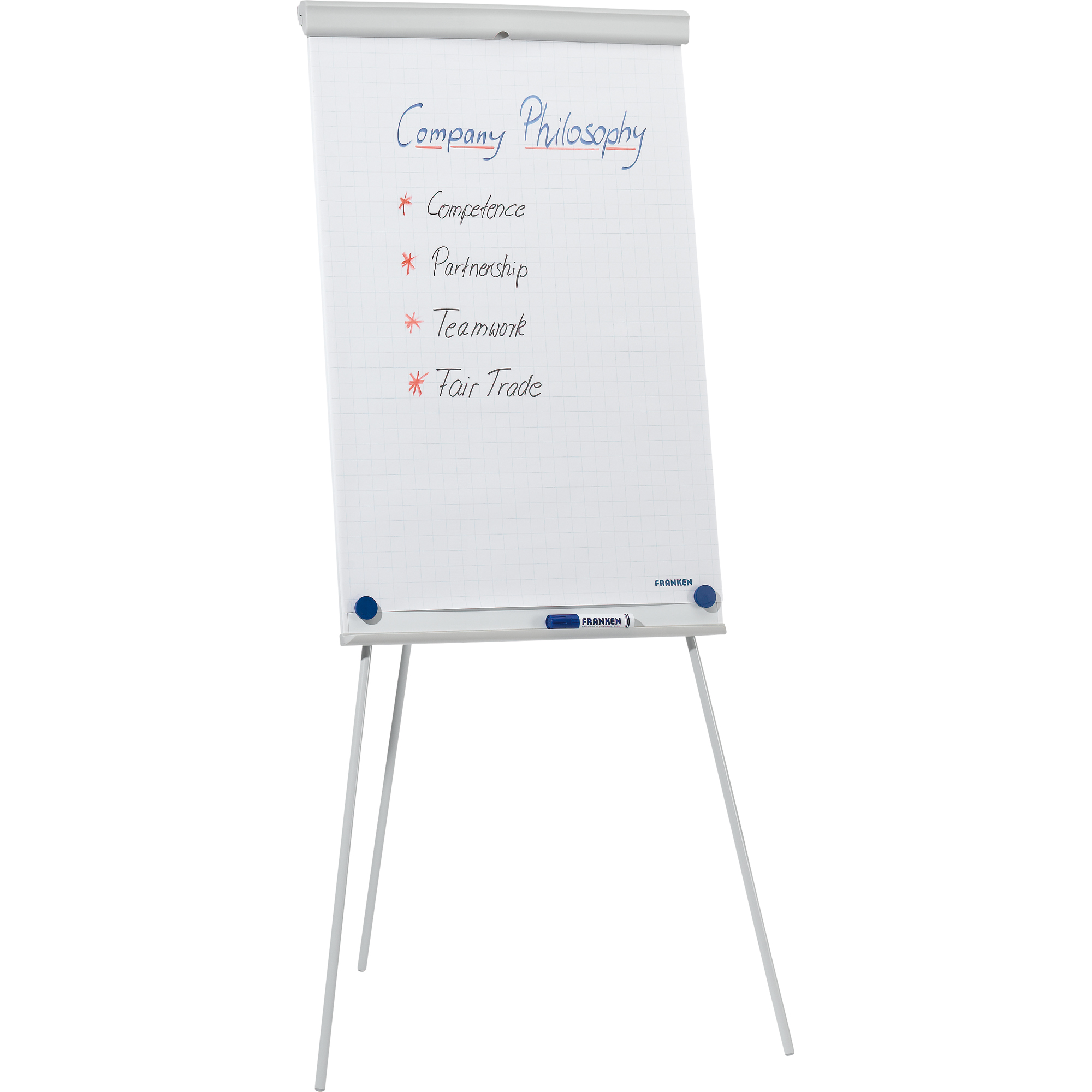 FRANKEN Flipchart X-tra Standard 68 x 105 cm (B x H) 188cm Stahl weiß