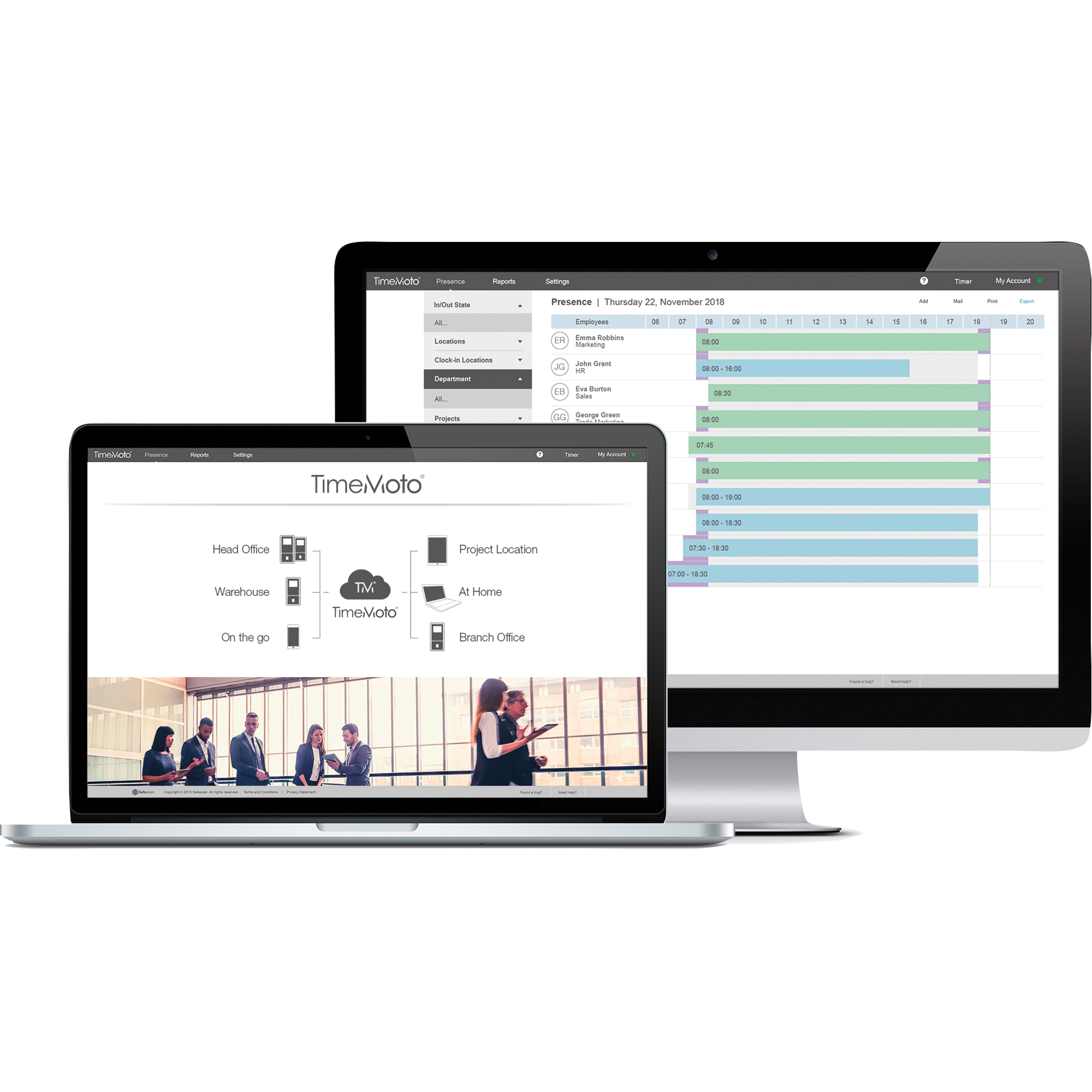 TIMEMOTO Zeiterfassungssystem TM-616 9,95 x 21,5 x 4,43 cm (B x H x T) RFID-Sensor Windows® universell LAN, WiFi, USB-Host