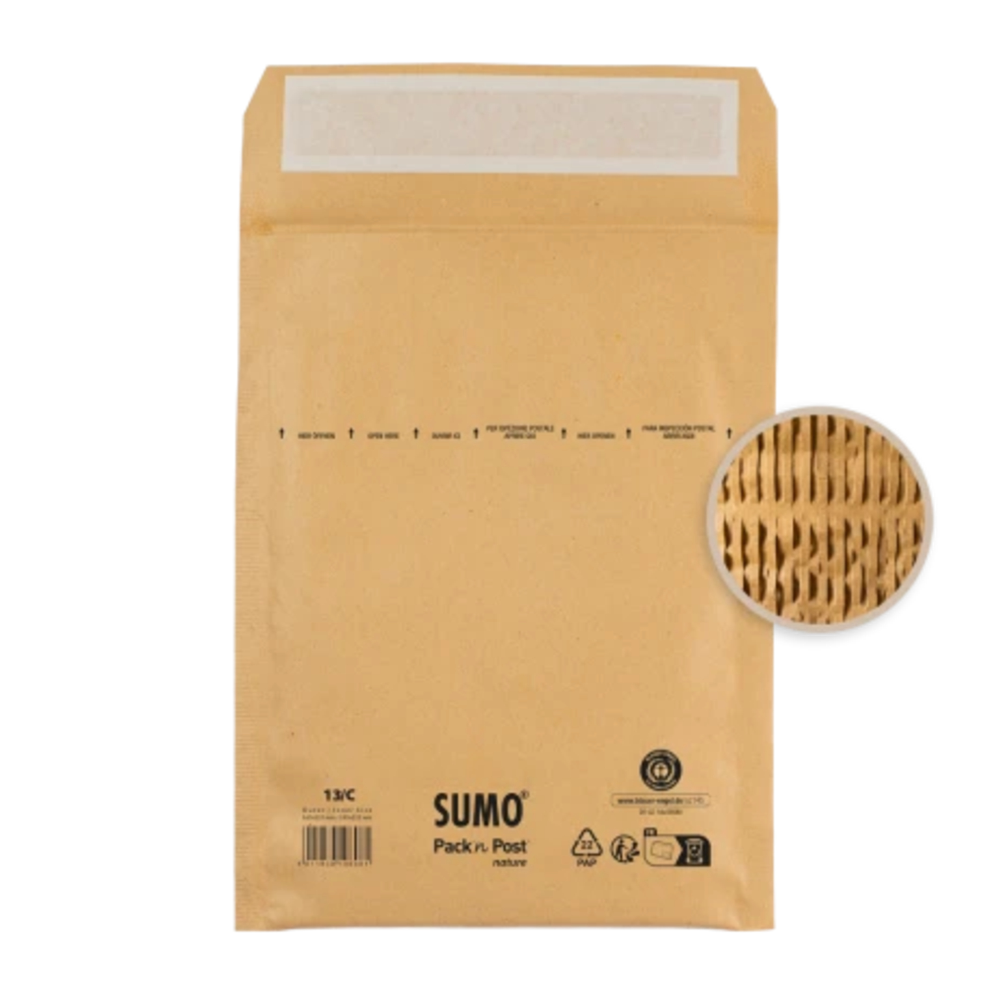 SUMO Papierpolstertasche C mit Haftklebung Papier, 100 % recycelt braun 100 St./Pack.