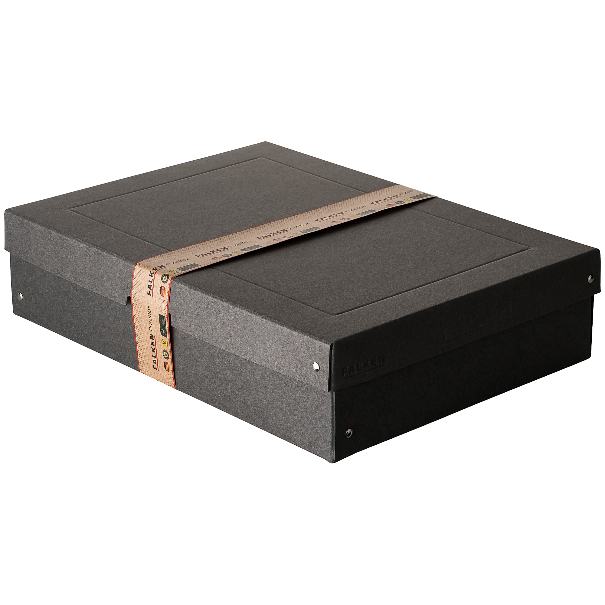 Falken Aufbewahrungsbox PureBox Black 32 x 10 x 44 cm (B x H x T) DIN A3 Pappe schwarz