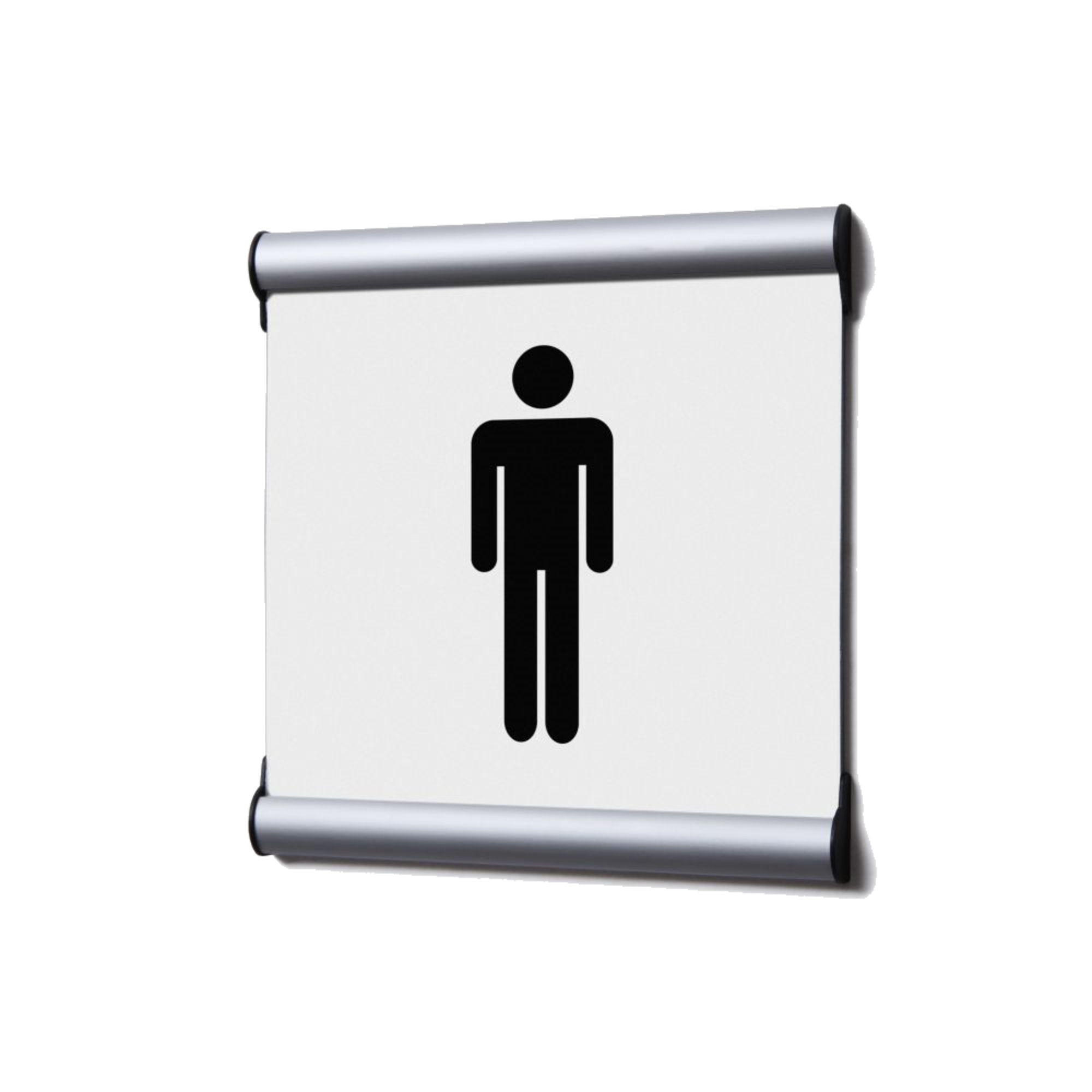 Showdown® Displays Piktogramm Türschild 15,5 x 15,5 Aluminium weiß Männer