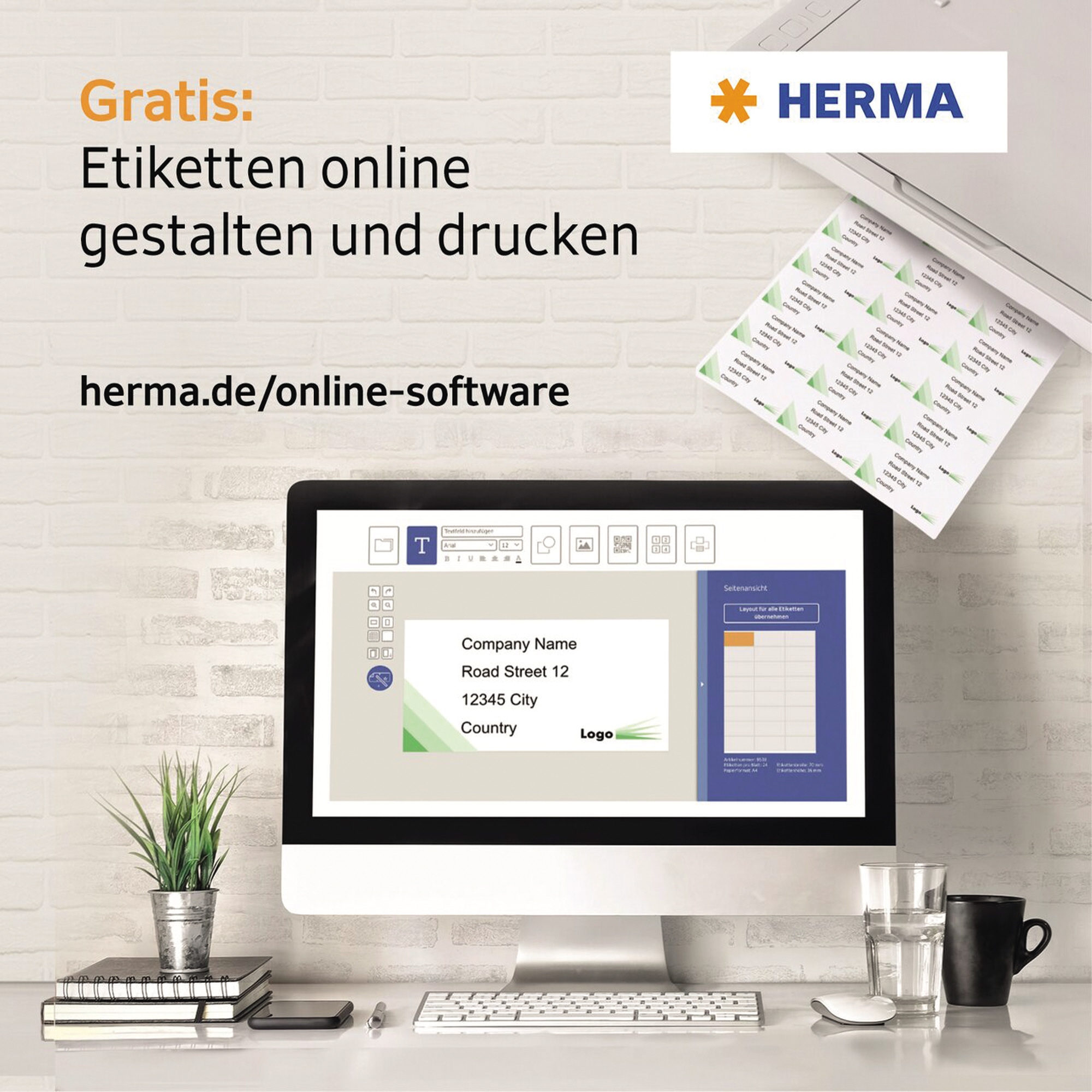 HERMA Universaletikett 210 x 297 mm (B x H) nicht wieder ablösbar Papier grün 100 Etik./Pack.