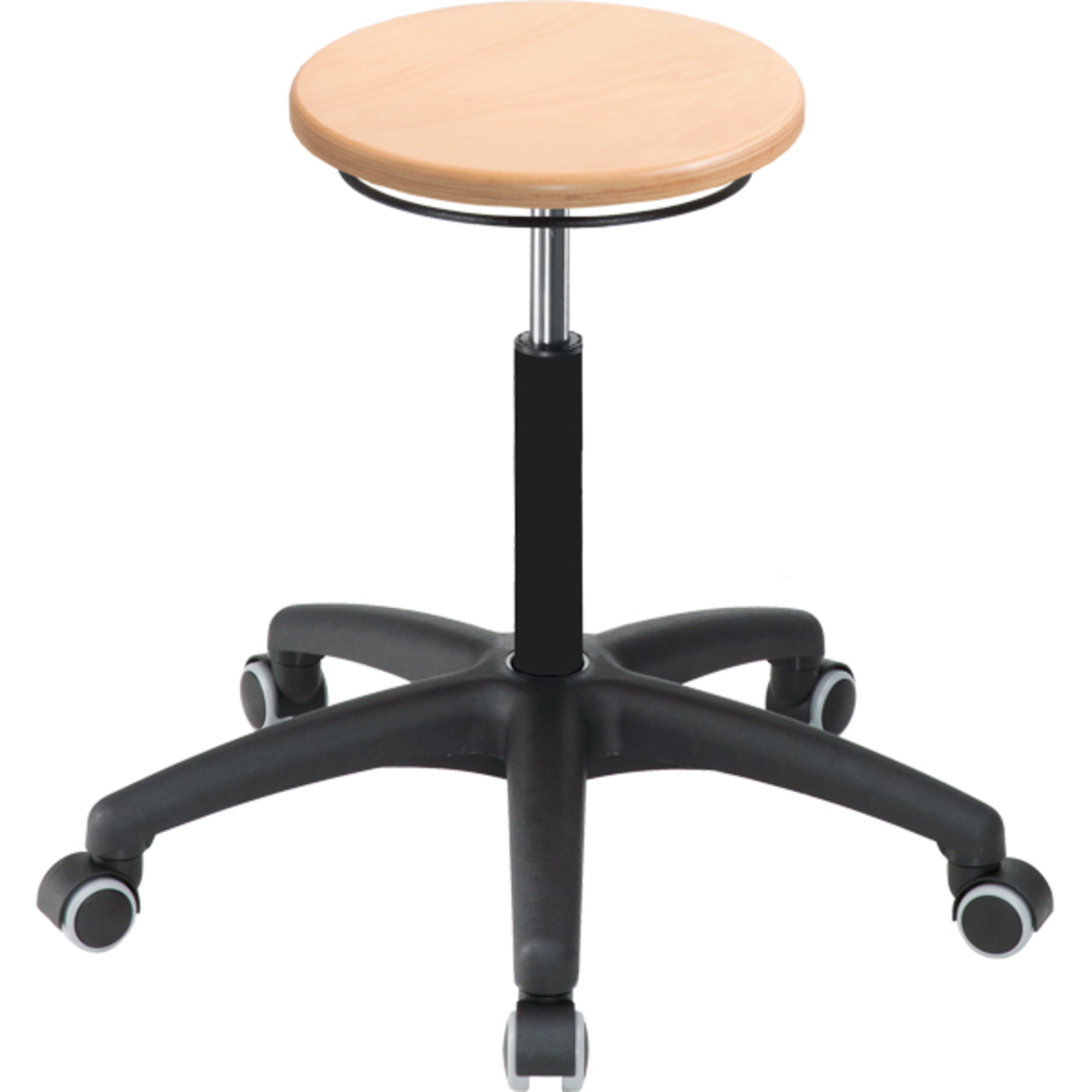 meychair Sitzhocker Assistant Basic Rundsitz Farbe der Sitzfläche: buche Farbe des Fußkreuzes: schwarz