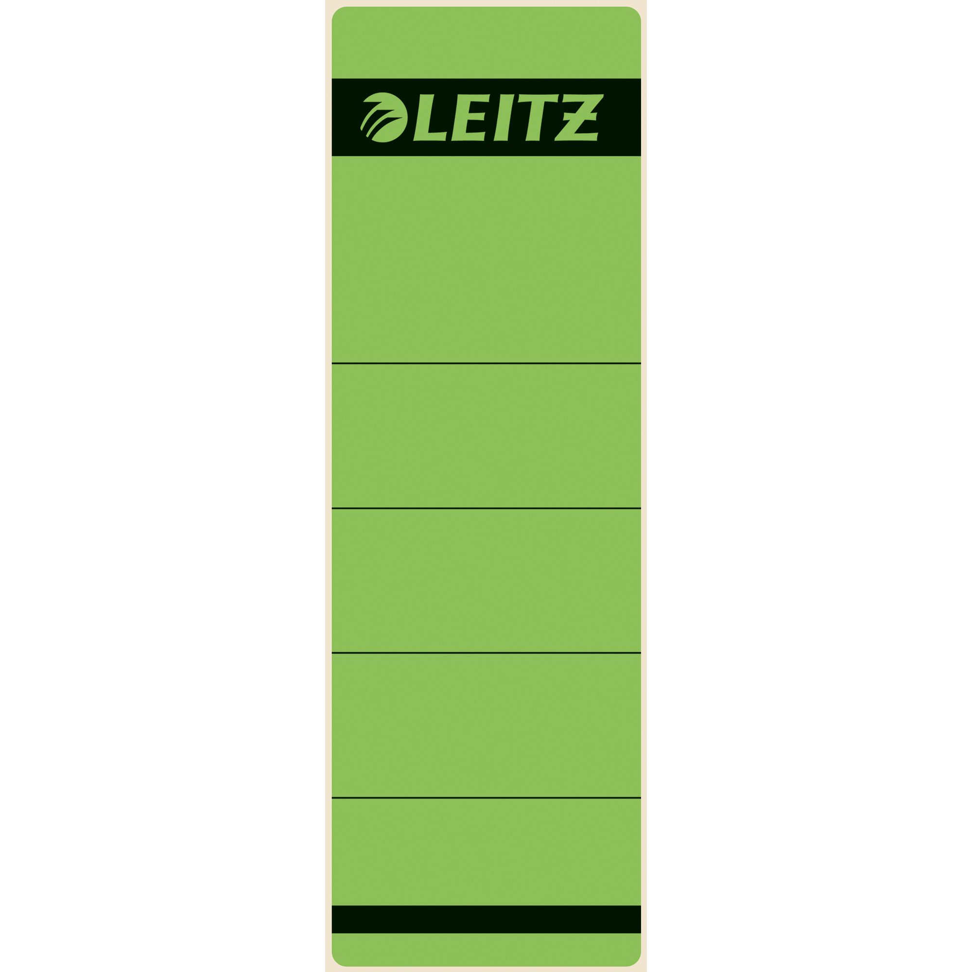 Leitz Ordnerrückenetikett breit/kurz 61,5 x 192 mm (B x H) selbstklebend ohne Griffloch grün 10 Etik./Pack.