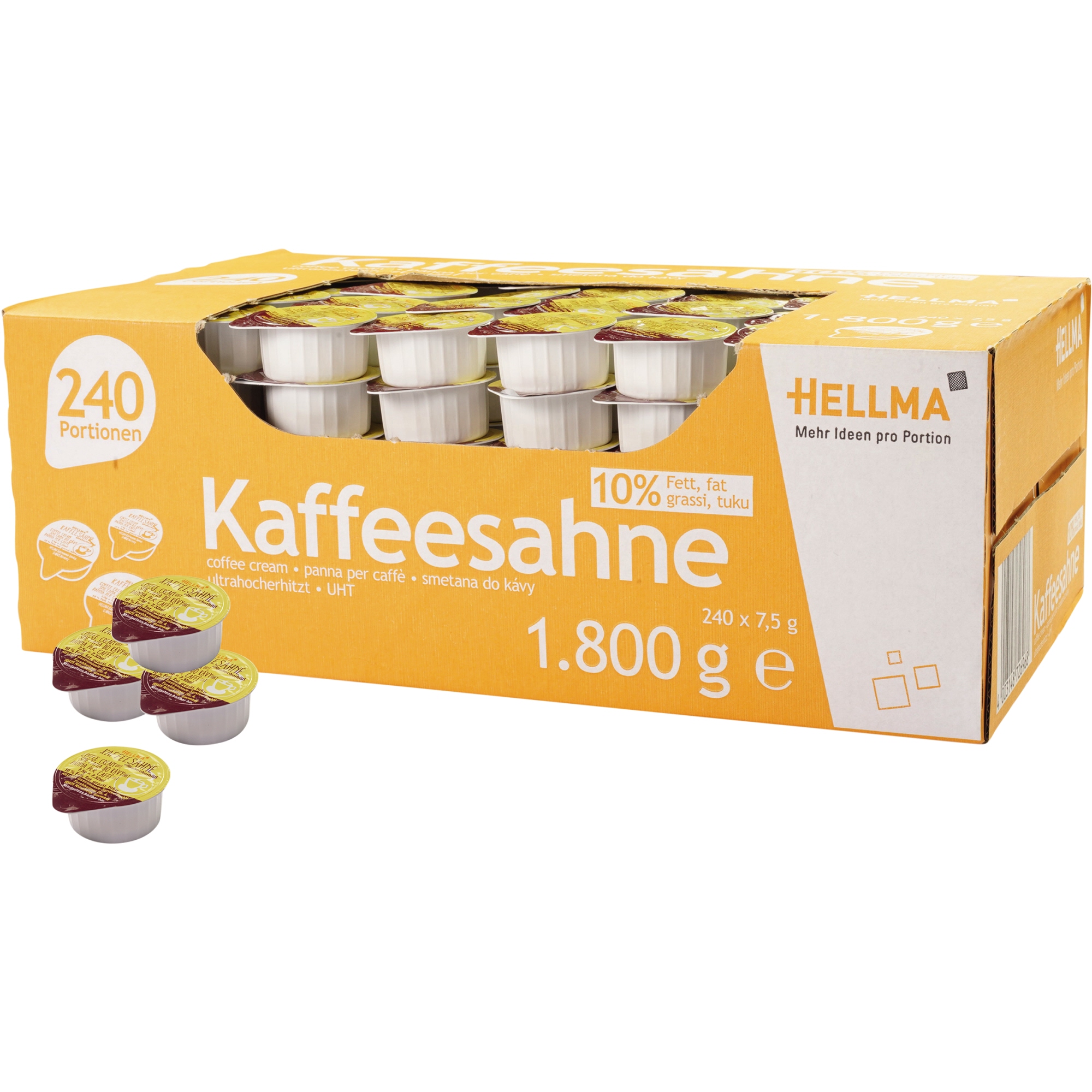 Hellma Kaffeesahne Portionsdose 10% 240 x 7,5 g/Pack.
