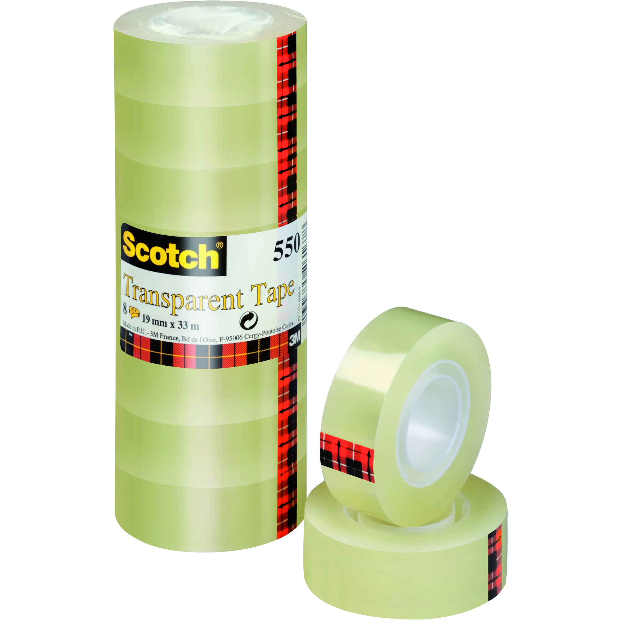 Scotch® Klebefilm 550 19 mm x 33 m (B x L) einseitig klebend mit Lösungsmittel Polypropylen transparent 8 St./Pack.