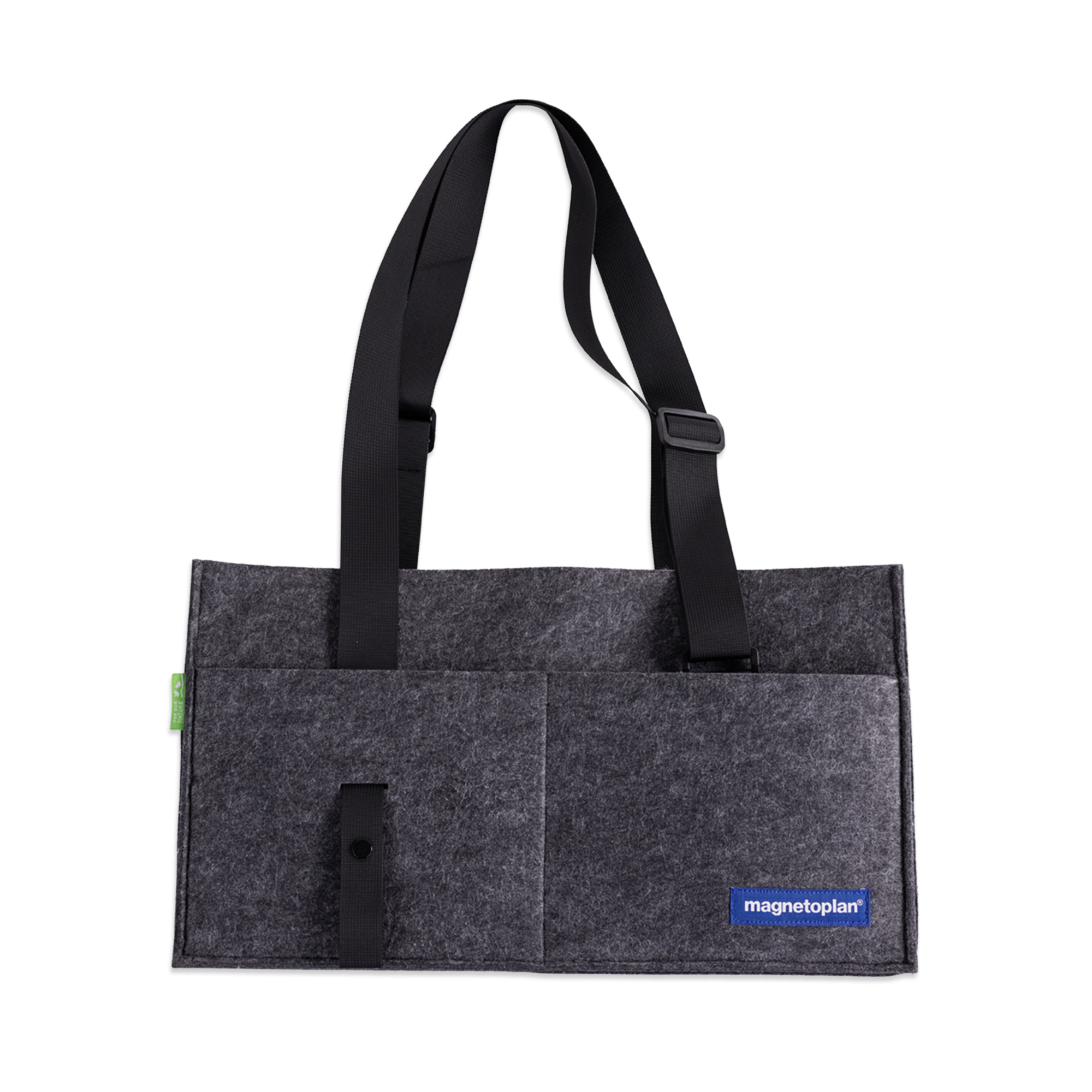 magnetoplan® Aufbewahrungstasche Desk Sharing & Hot Desking ecoAware Tablet, Smartphone, Tastatur, Maus, Headset, Projektunterlagen 45 x 25 x 15 cm (B x H x T) Polyester-Filz, 100 % recycelt anthrazit