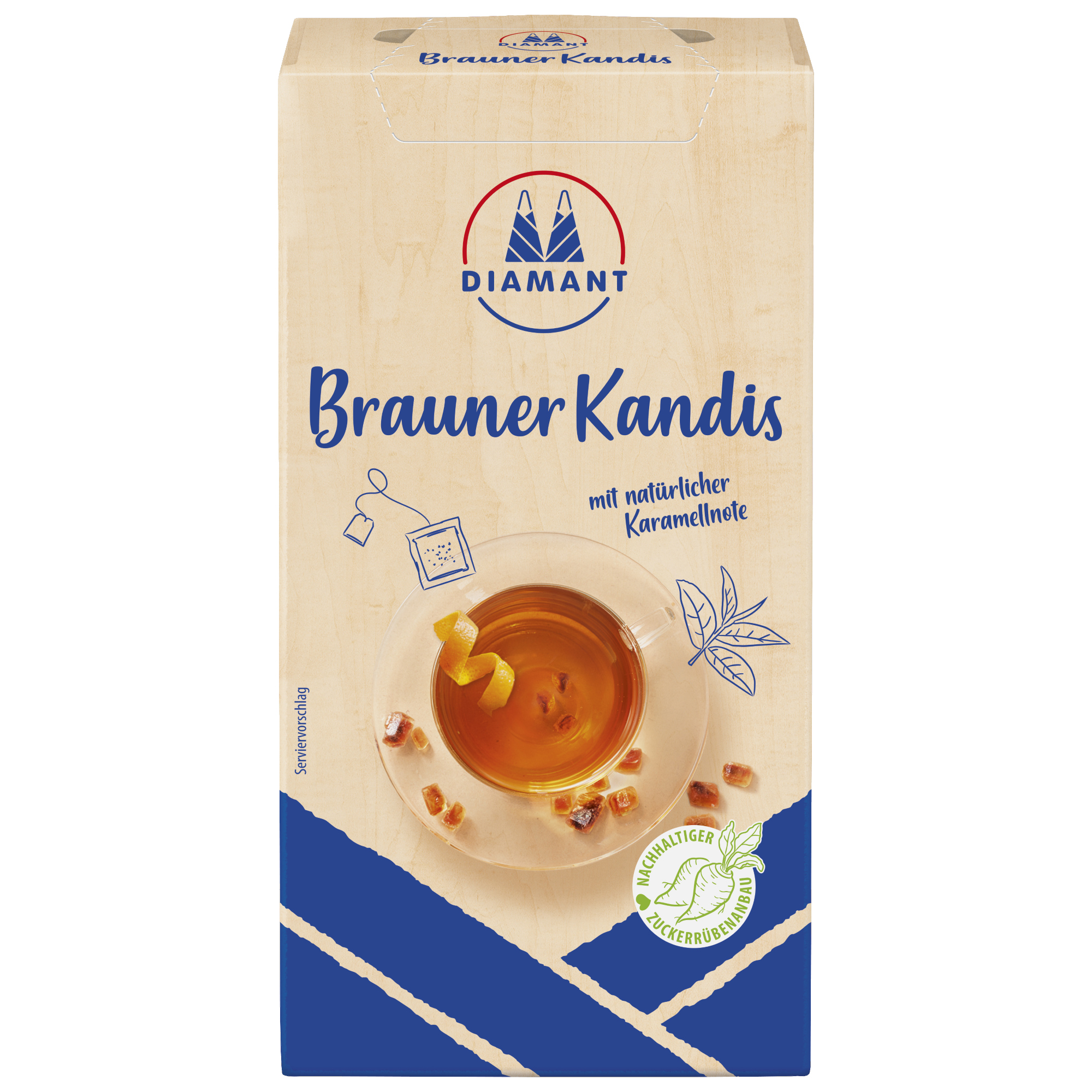 DIAMANT Zucker Brauner Kandis 500 g/Pack.