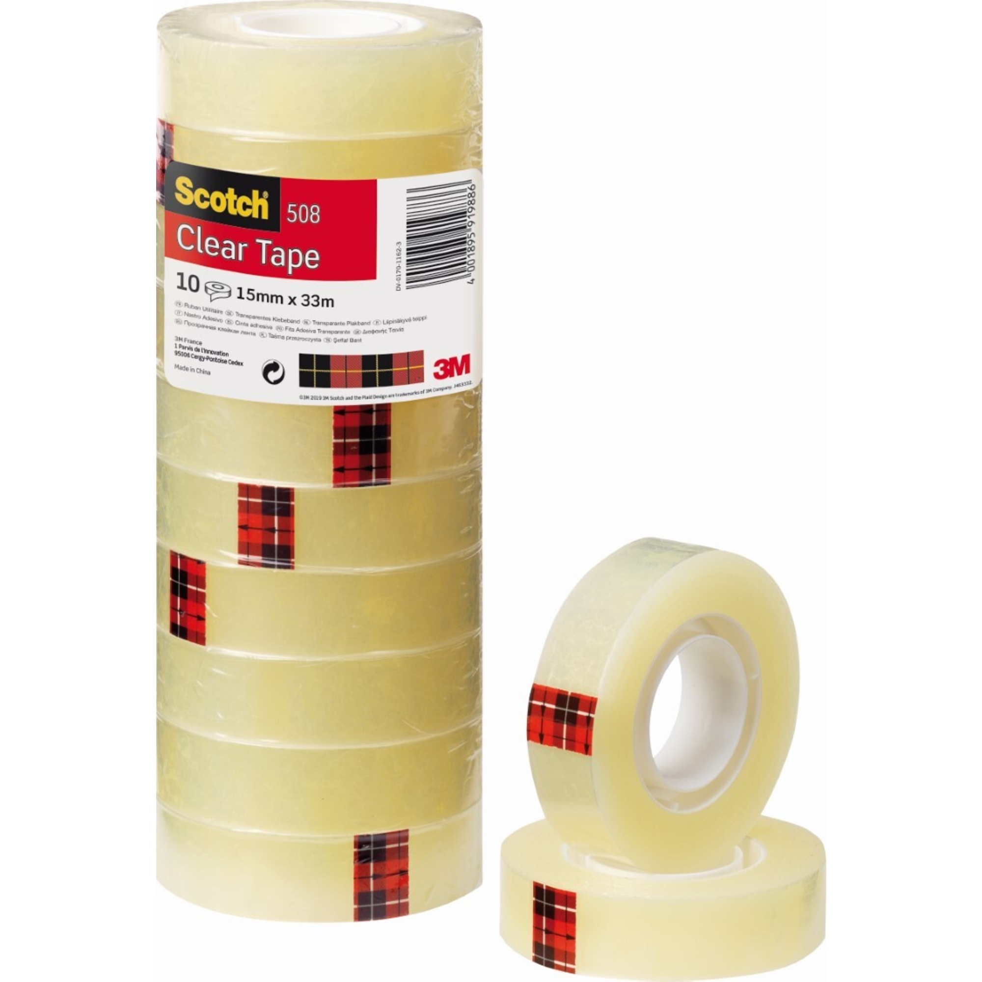 Scotch® Klebefilm 508 15 mm x 33 m (B x L) einseitig klebend mit Lösungsmittel Polypropylen transparent 10 St./Pack.