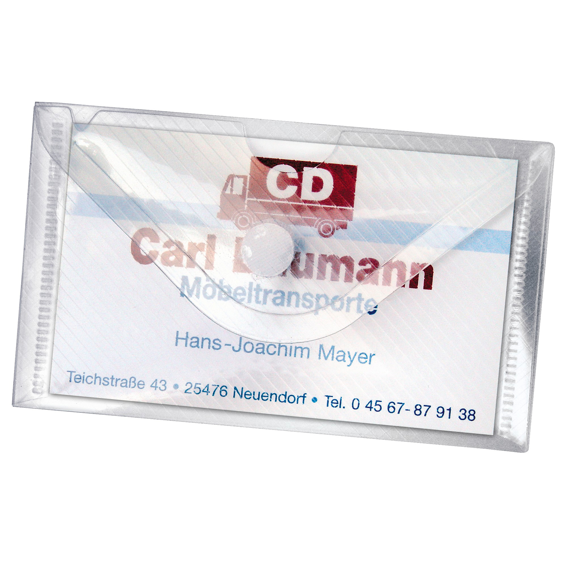 Veloflex Visitenkartentasche Crystal oben offen nicht selbstklebend Polypropylen transparent
