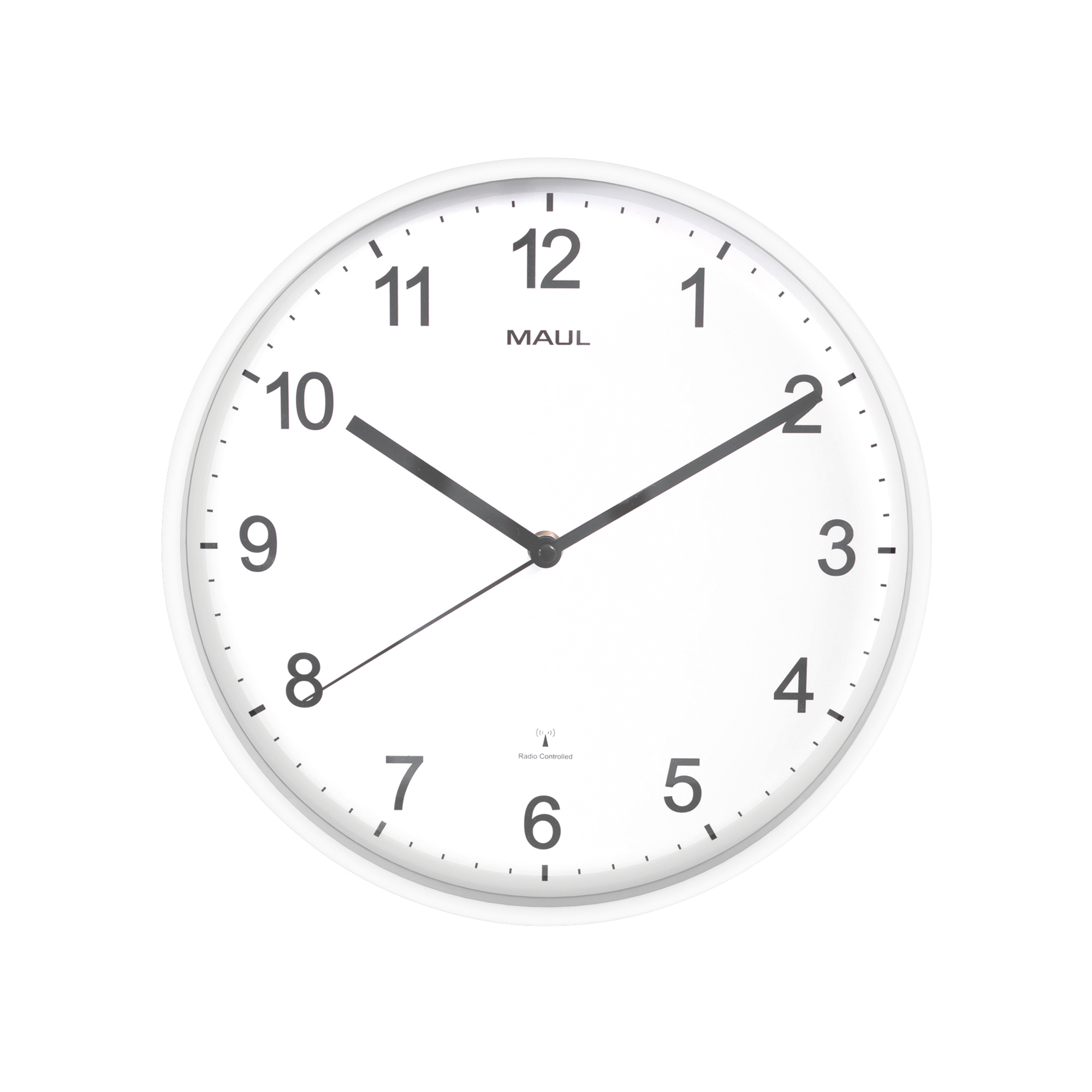MAUL Funkuhr MAULsprint ohne Alarmfunktion Kunststoff weiß