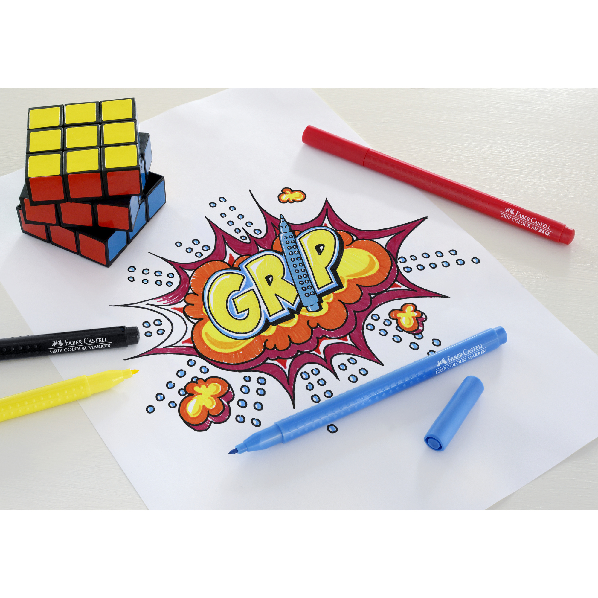 Faber-Castell Fasermaler GRIP COLOUR 3mm farbig sortiert auswaschbar 10 St./Pack.