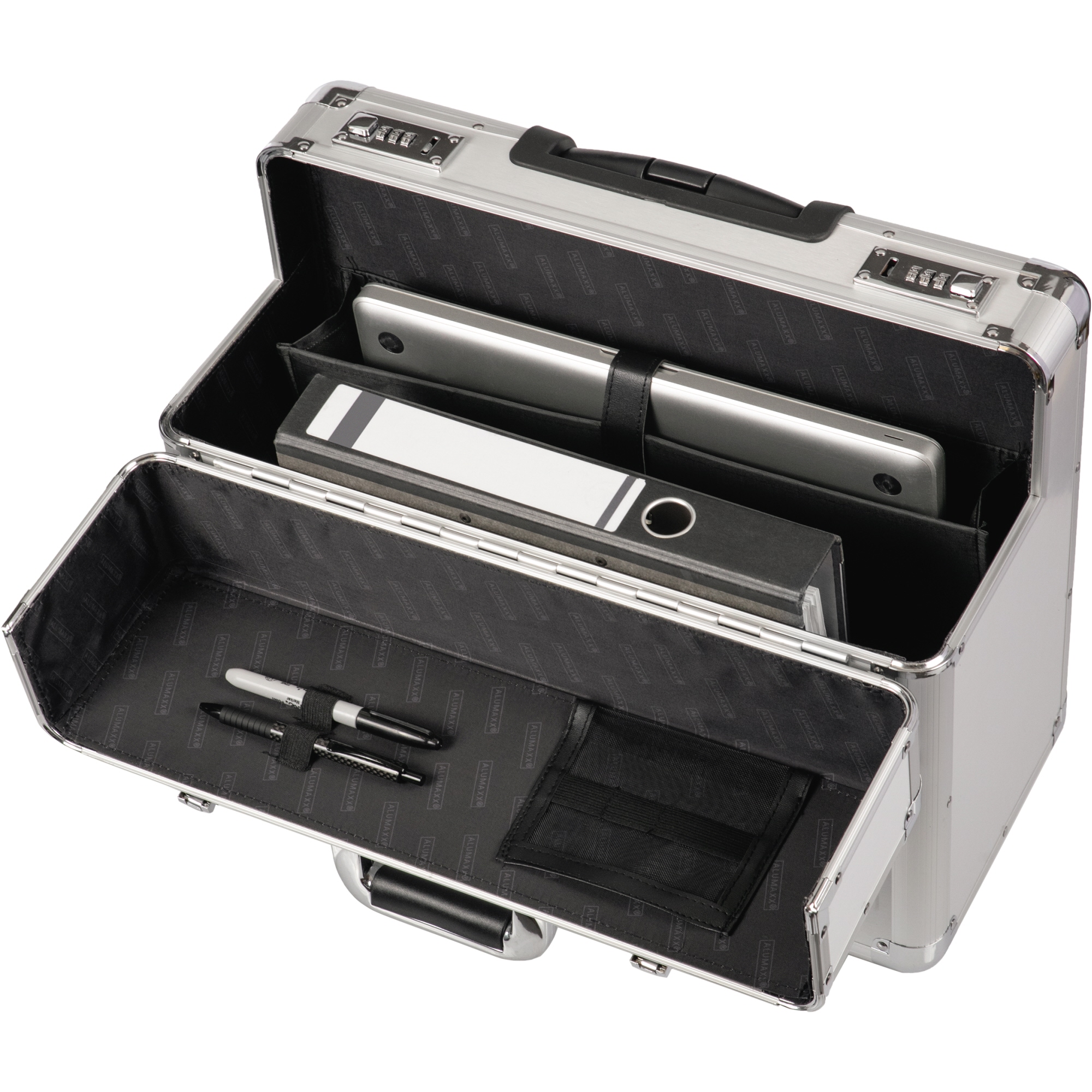 ALUMAXX® Pilotenkoffer OMEGA 48 x 38,5 x 23 cm (B x H x T) Zahlenkombinationsschloss Aluminium silber