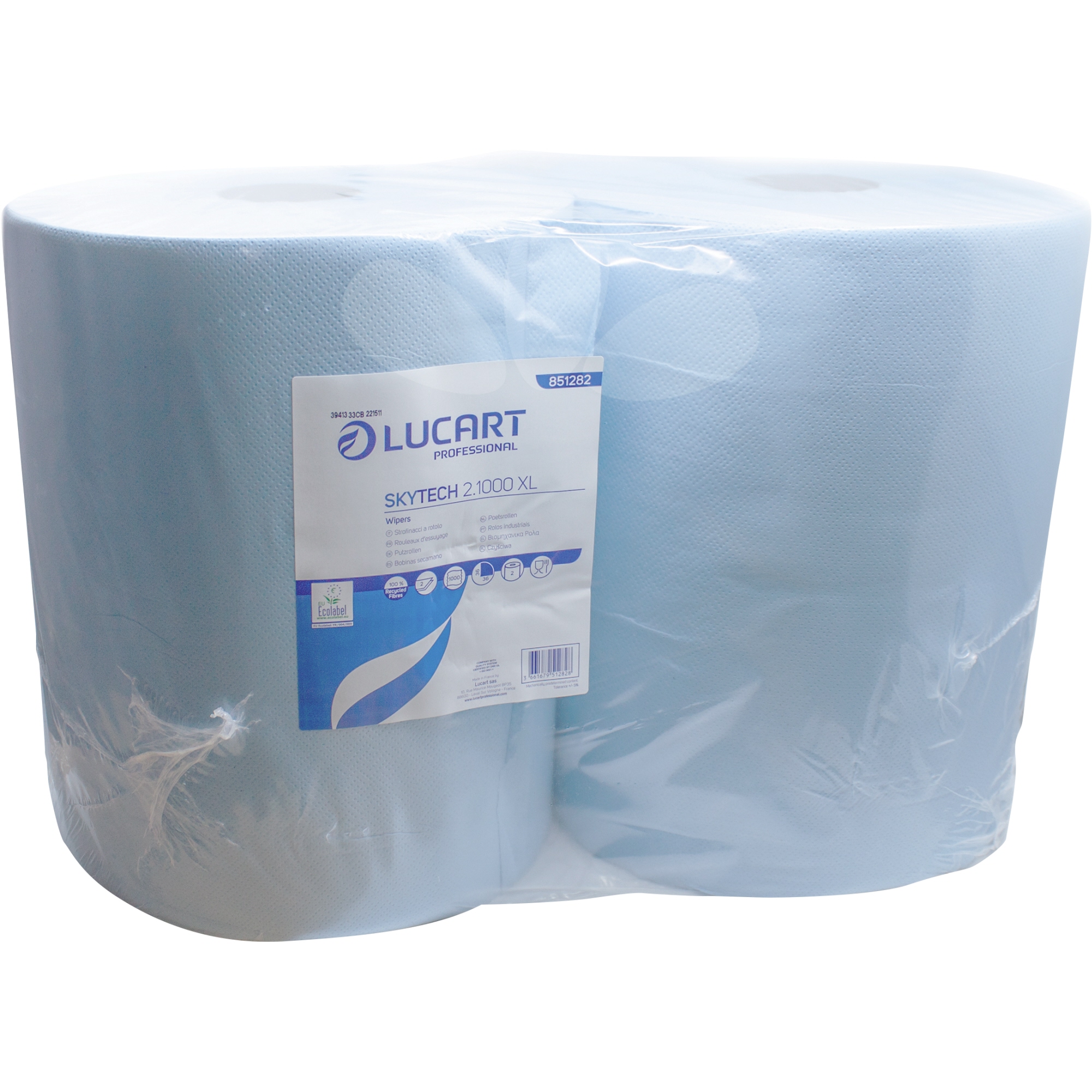 LUCART Putzrollen Skytech XL 36 cm x 360 cm (B x L) 2-lagig Papier blau 2 Rl./Pack.