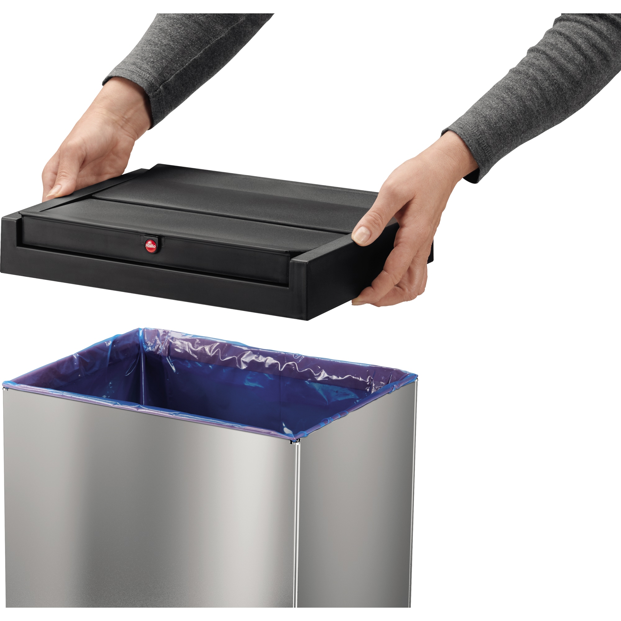 Hailo Abfalleimer Big-Box Swing XL 52l Edelstahl edelstahl 1 Sortierfach