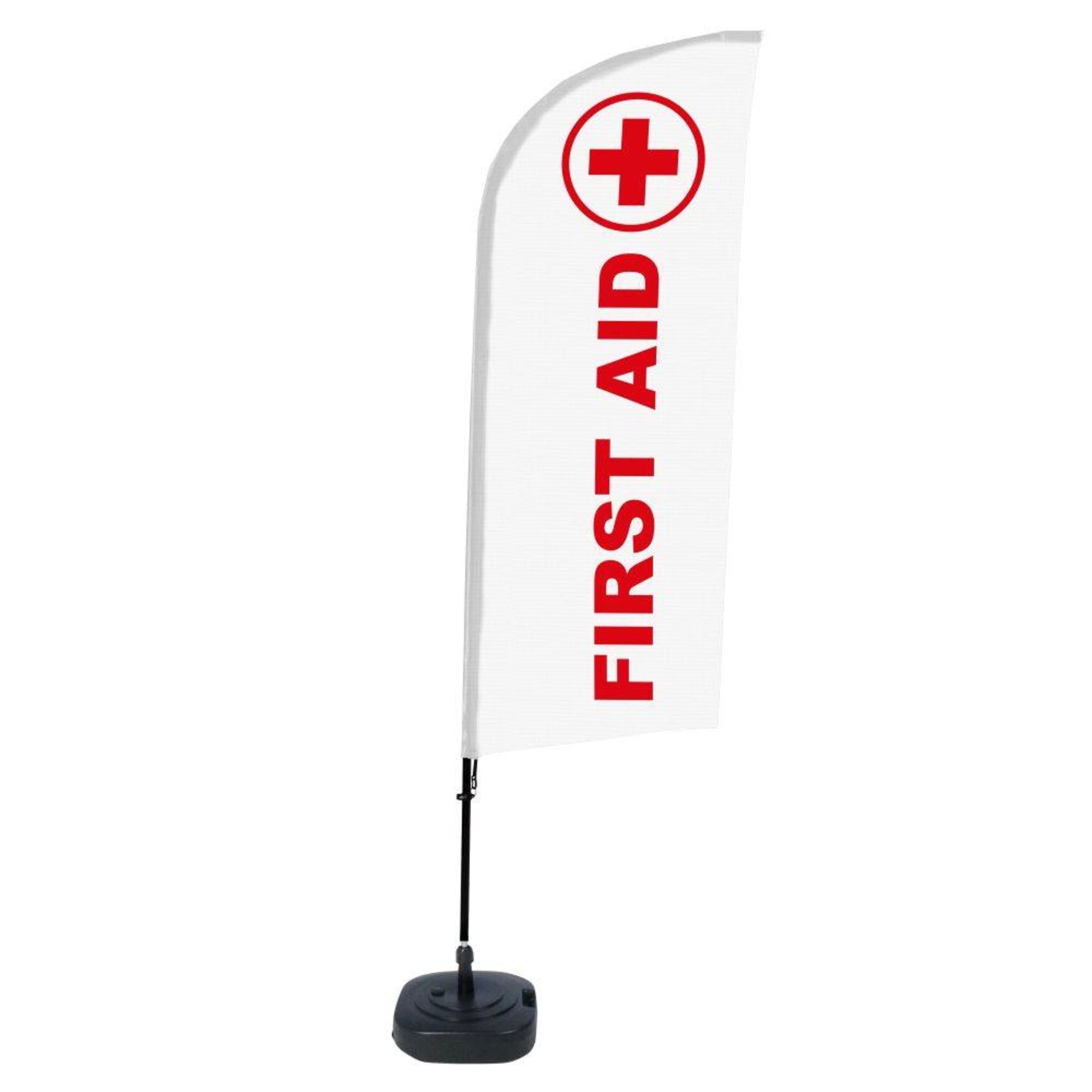 Showdown® Displays Werbesegel 110,5 x 330 x 48 cm (B x H x T) mit Aufdruck 100 % Polyester weiß