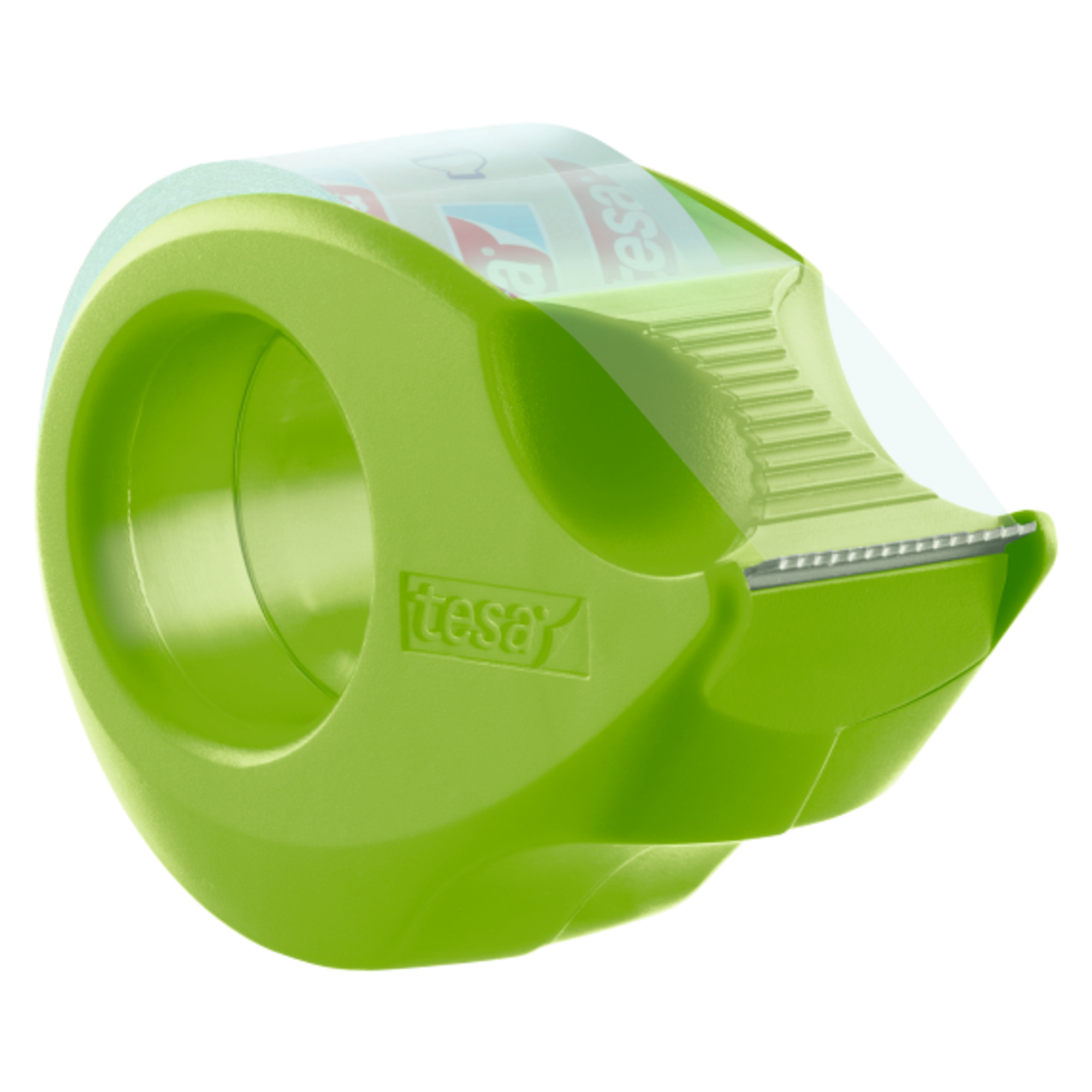 tesa® Handabroller Eco & Crystal Mini nachfüllbar inkl. 1 Rolle tesafilm® Eco & Crystal, 19 mm x 10 m (B x L) ohne Lösungsmittel grün