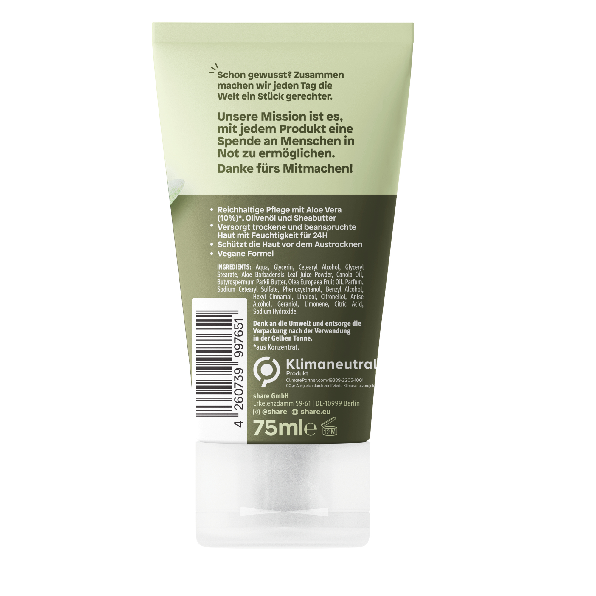 share Handcreme Aloe Vera & Olive pH-Wert: 5,5-6,5 Tube Kunststoff 0,075l
