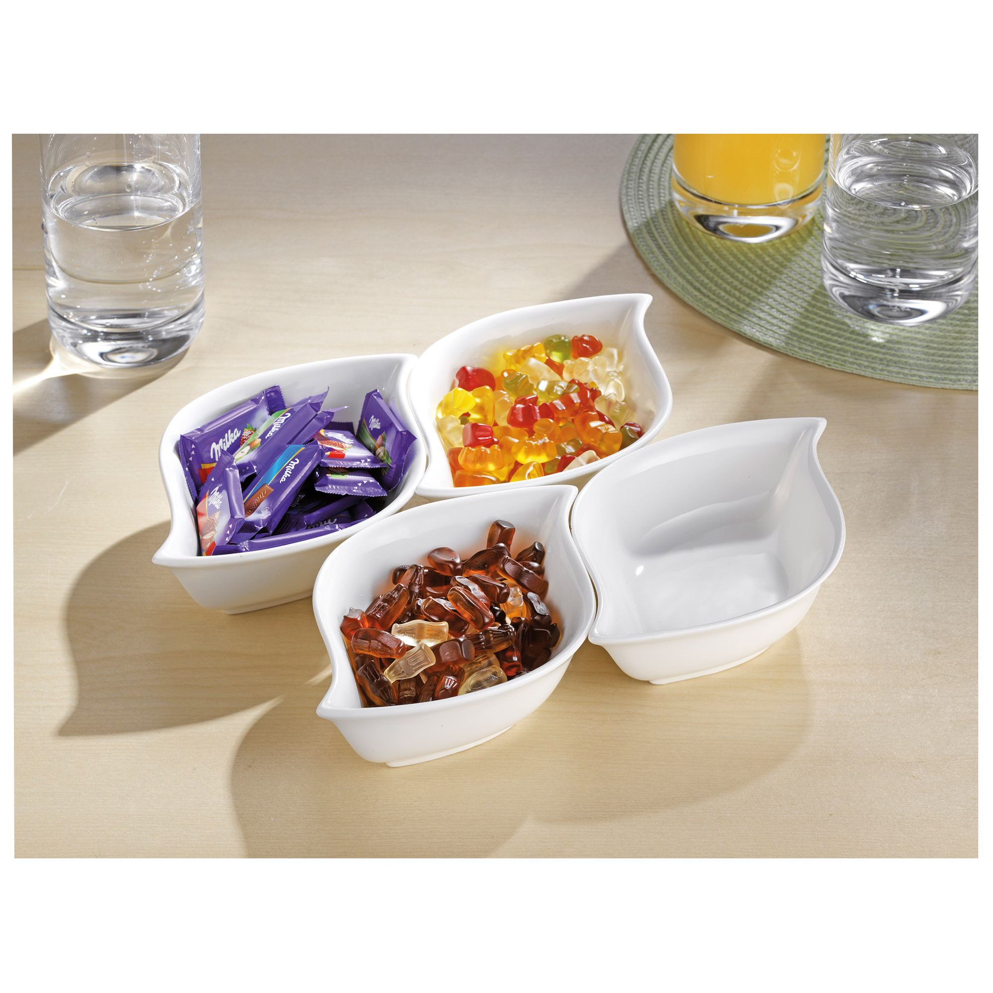 Esmeyer® Servierschale JOLIE 16 x 10 x 4 cm (B x H x L) Porzellan weiß 4 St./Pack.