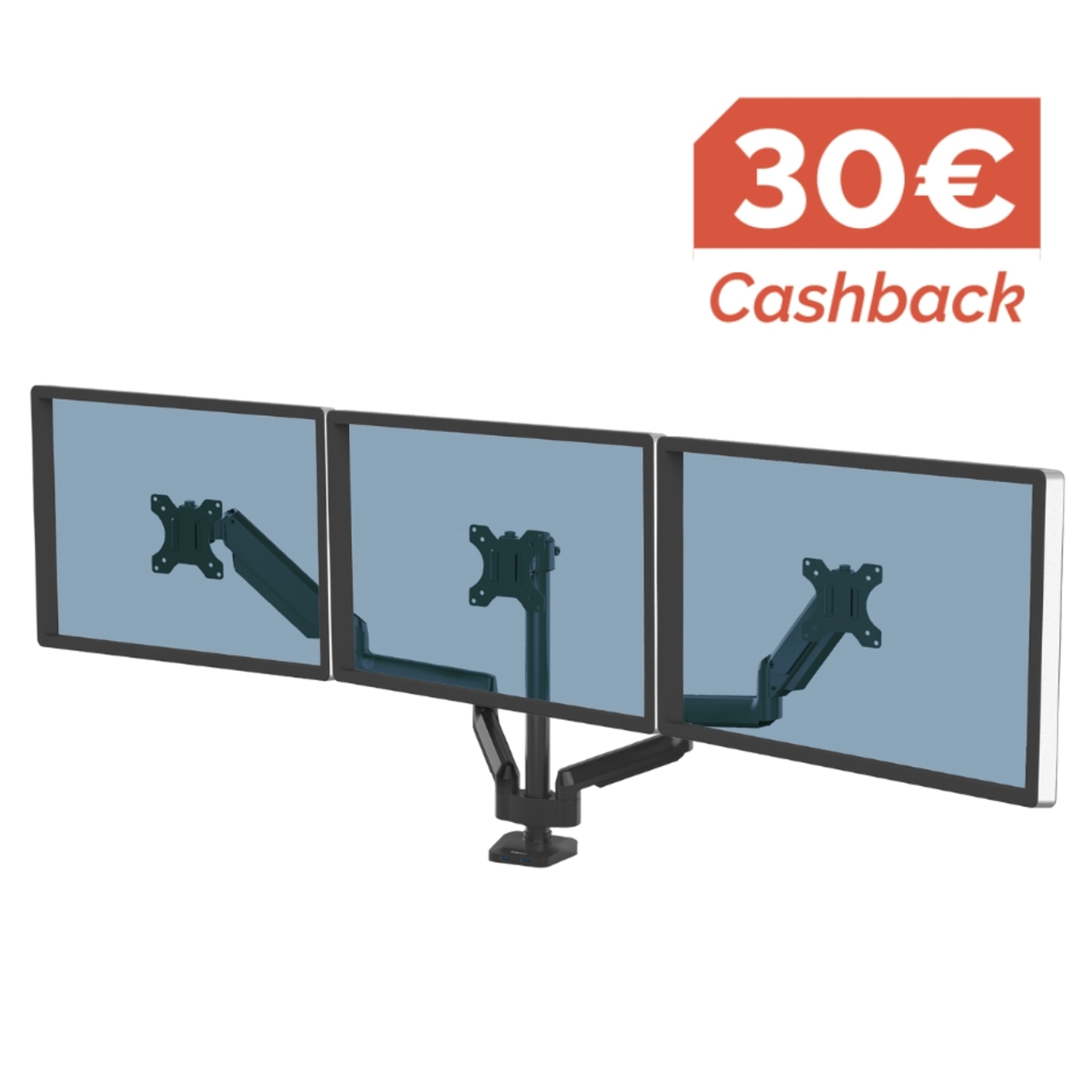 Fellowes® Monitorschwenkarm Platinum Series 127,5 x 92,4 x 14,1 cm (B x H x T) 3 x 7kg Aluminium/ABS Kunststoff schwarz